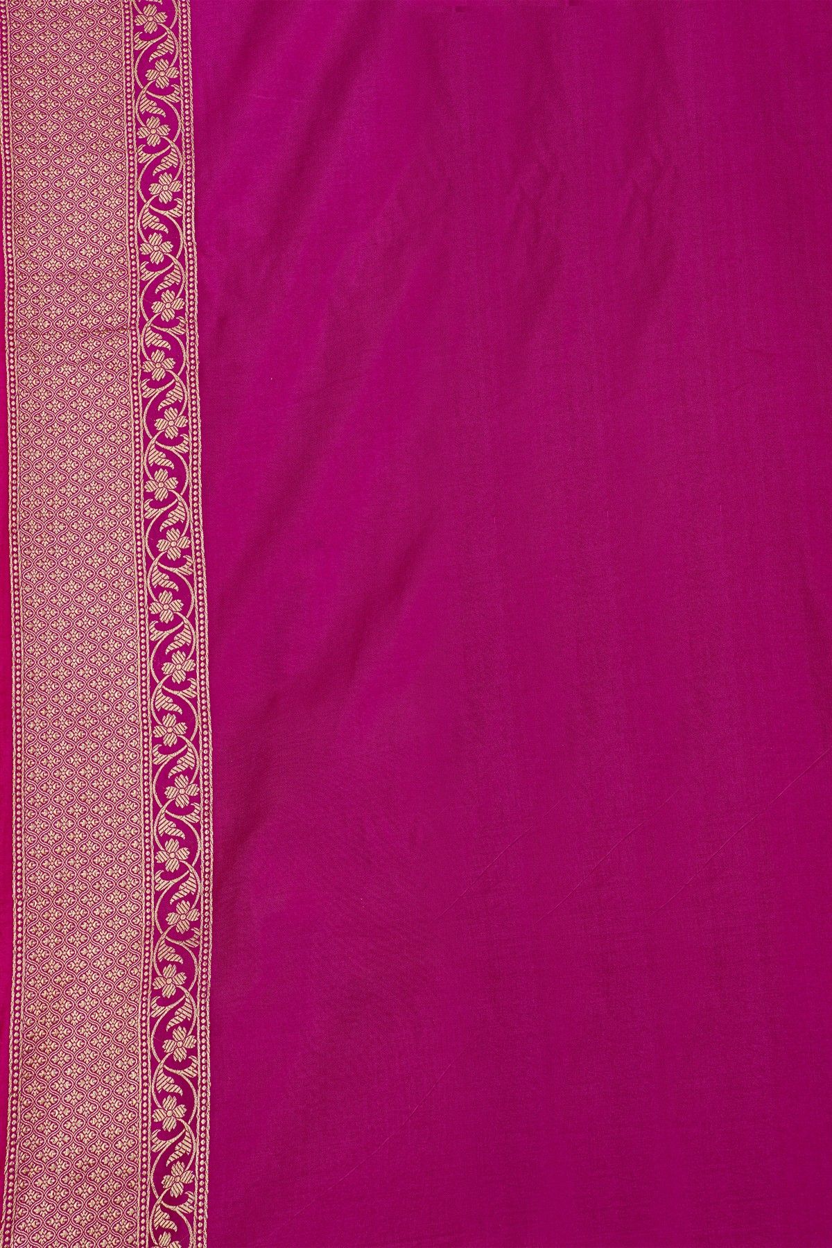 Banarasi Silk Purple Saree With Florals And Leaves Body And Self Florals And Leaves Jaal Border