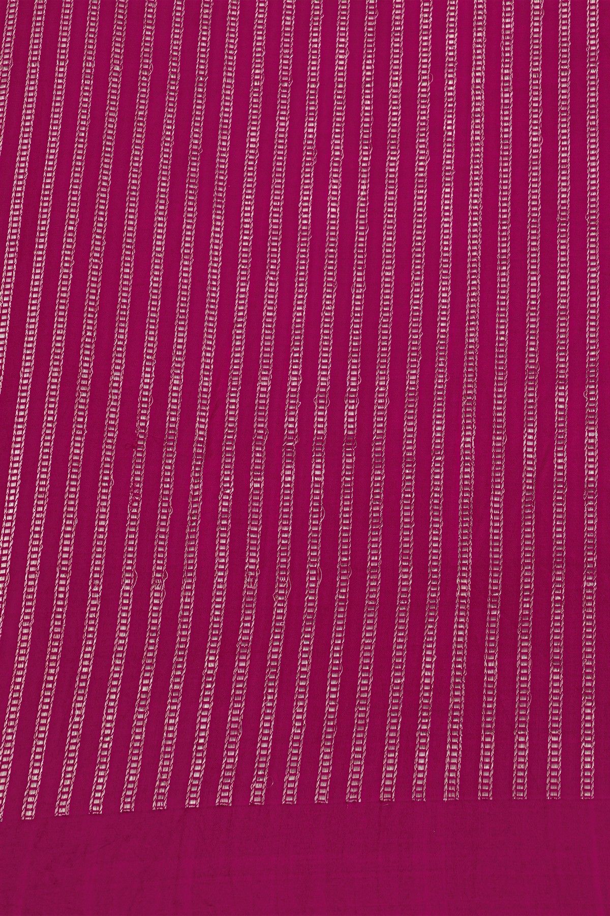 Banarasi Silk Jamdani Weaving Dark Pink Saree With Florals And Leaves Body And Self Florals And Leaves Border