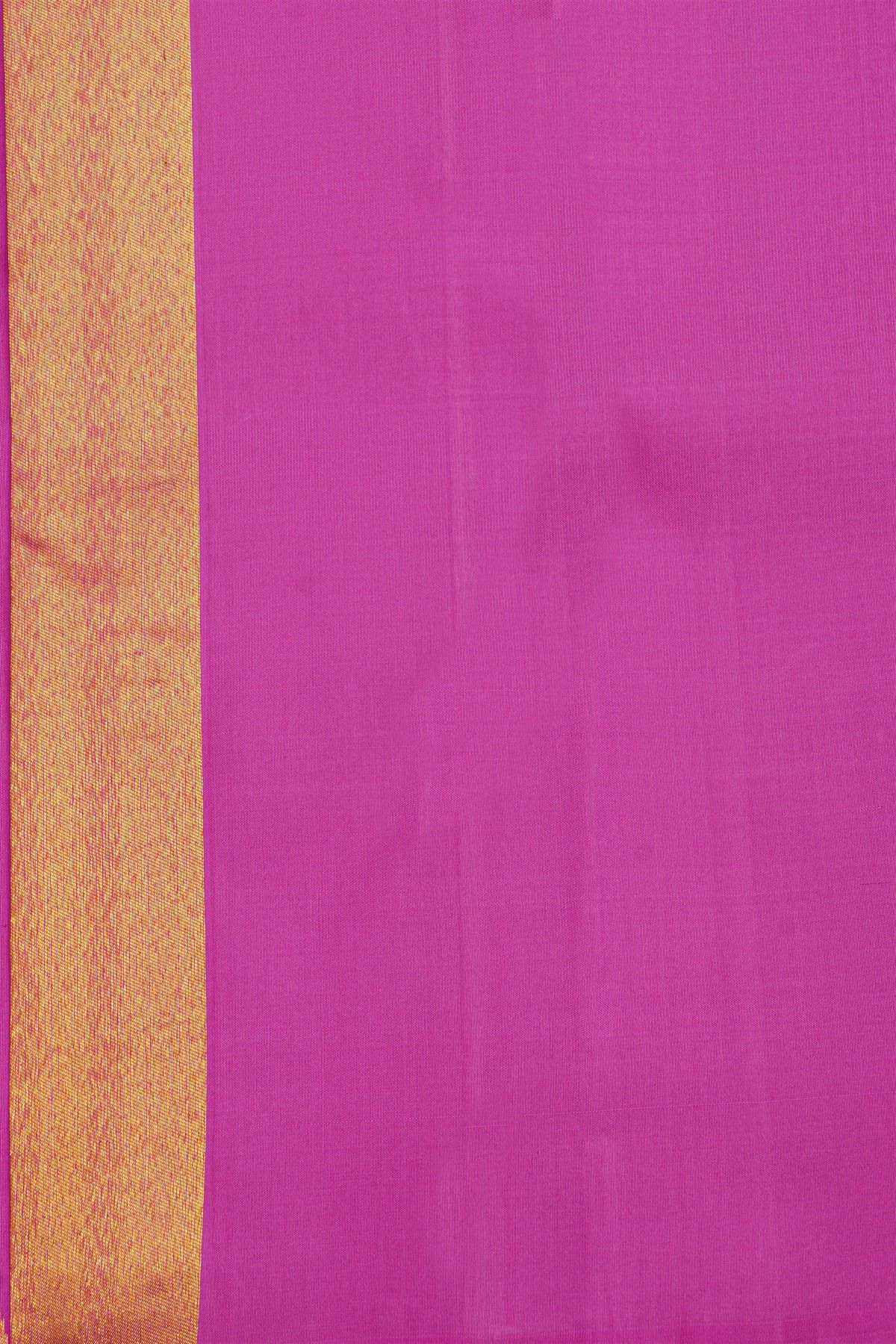 Kancheepuram Silk Lavender Saree With Self Temple Border And Kaddi Pallu