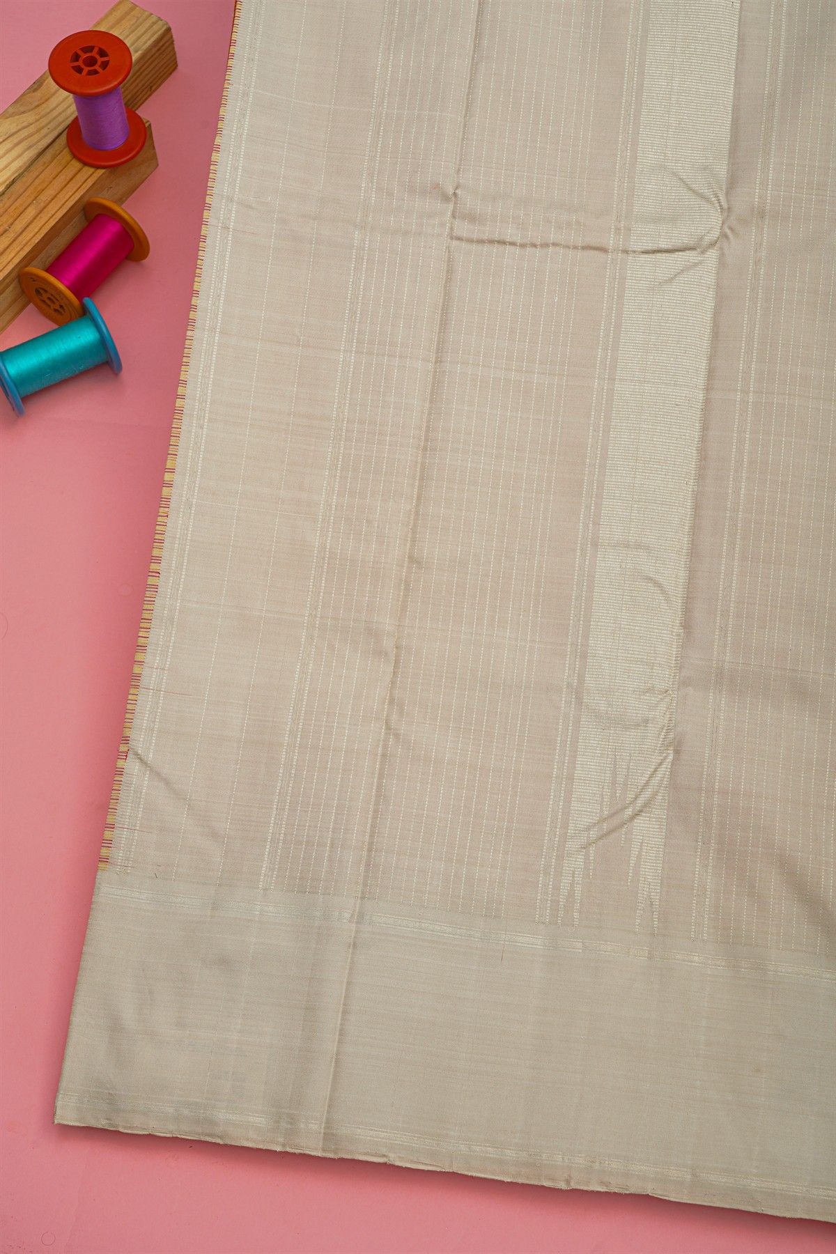 Kancheepuram Silk Multi Coloured Checks Mustard Yellow Saree