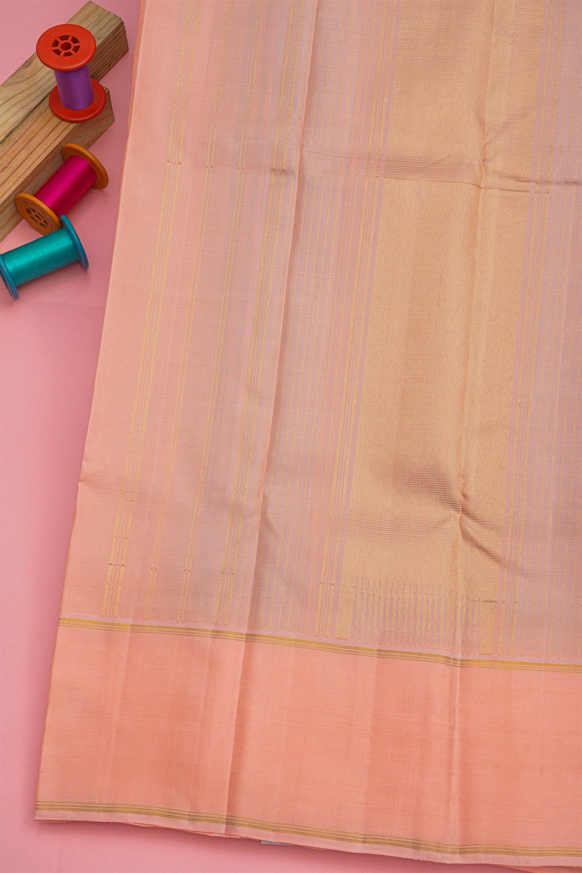 Kancheepuram Silk Sea Green Saree With Temple Border