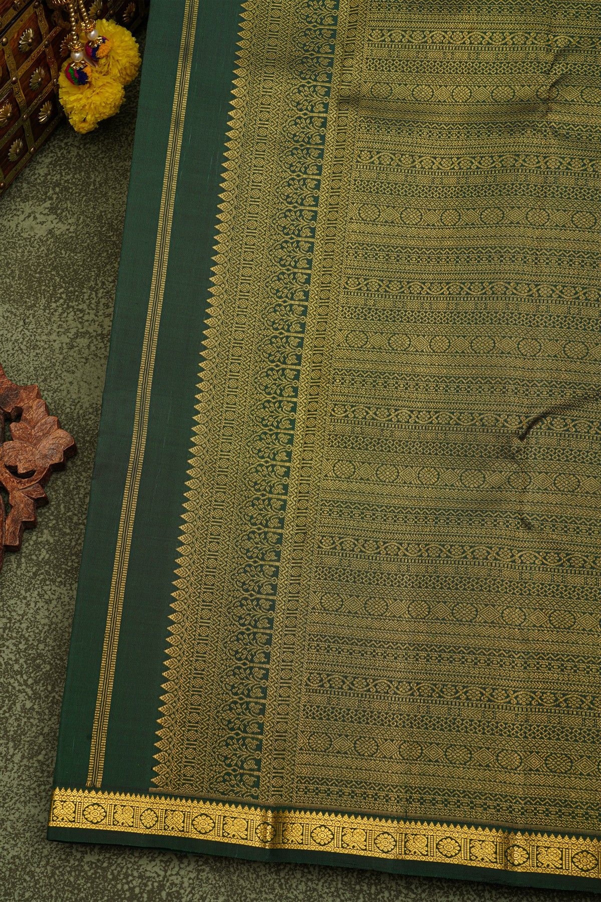 Kancheepuram Silk Wine Saree With Large Temple Motifs And Traditional Zari Border
