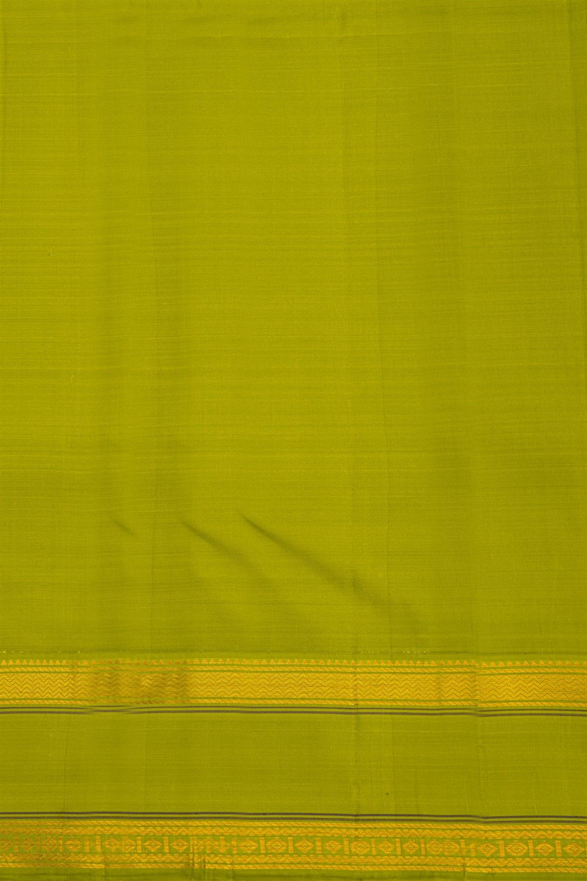Kancheepuram Silk Off White Saree With Thread Checks Kuttu Gap Border