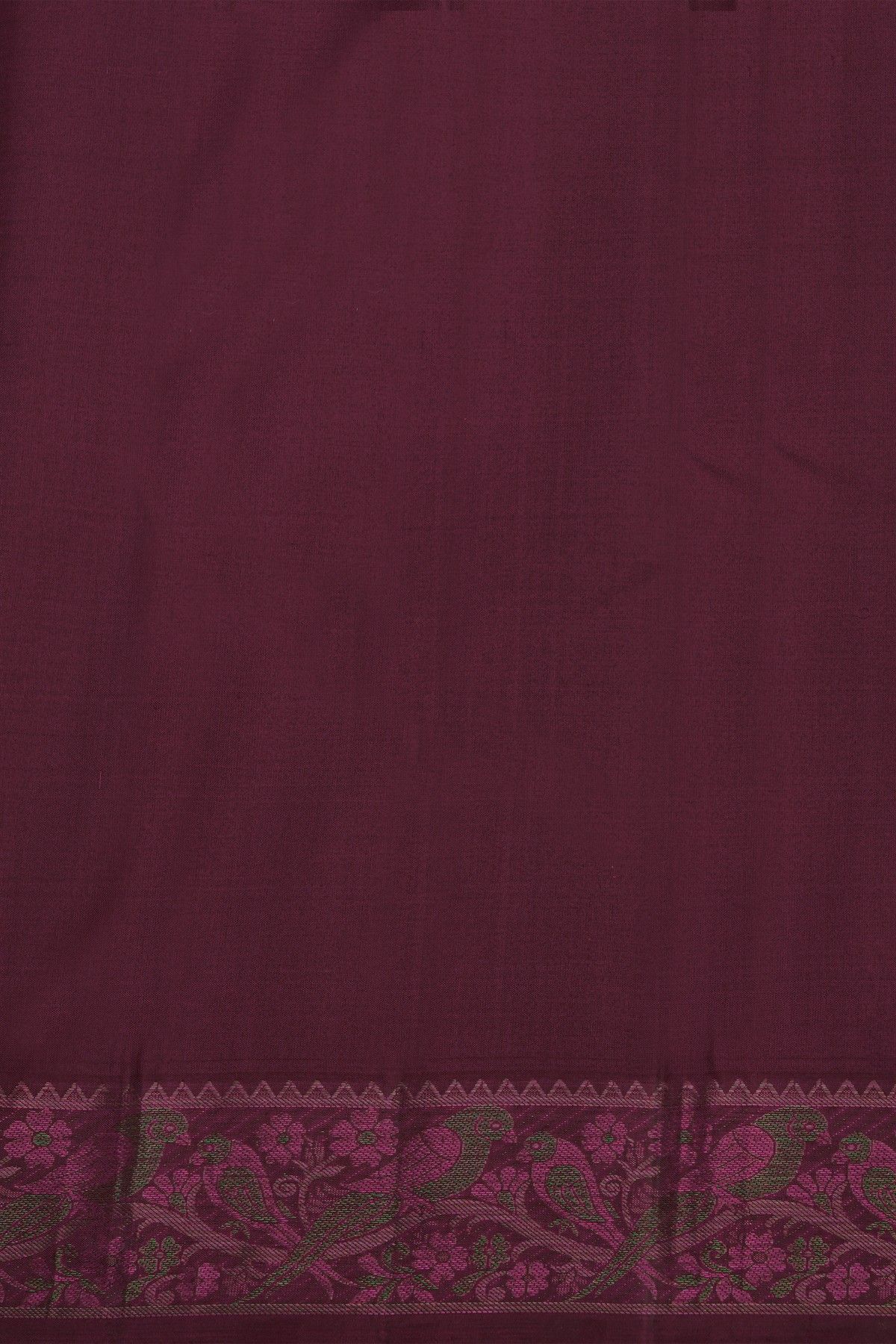 Kancheepuram Silk Wine Saree With Meenakari Buttis