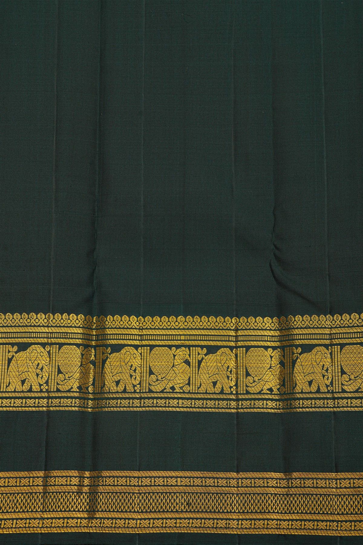 Kancheepuram Silk Lavender Saree With Gold Buttas And Peacock Motif Zari Border