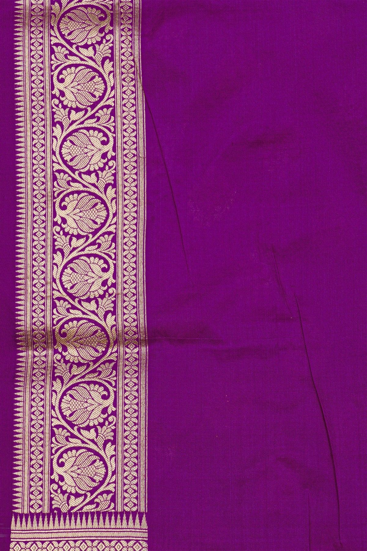 Banarasi Silk Purple Saree With Florals And Buttis