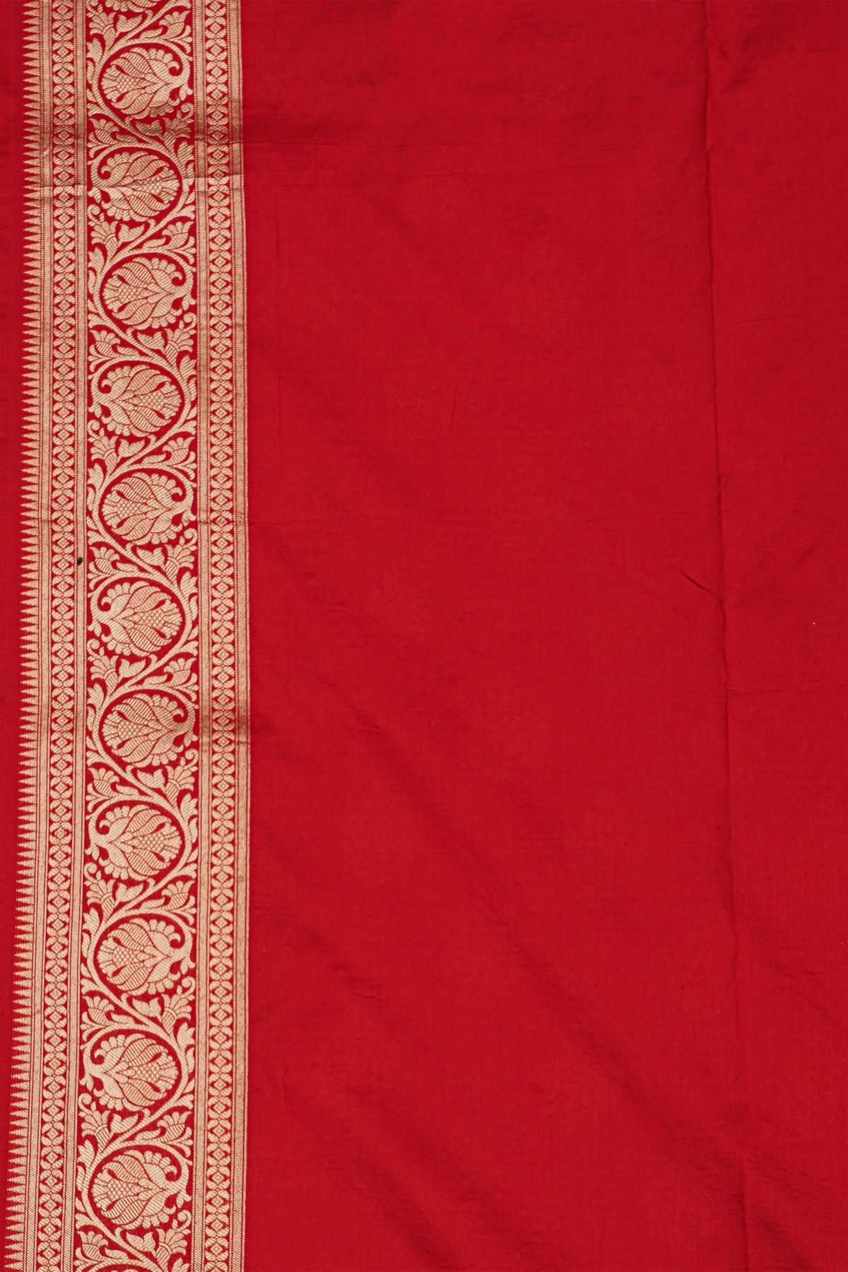 Banarasi Silk Red Saree With Self Border