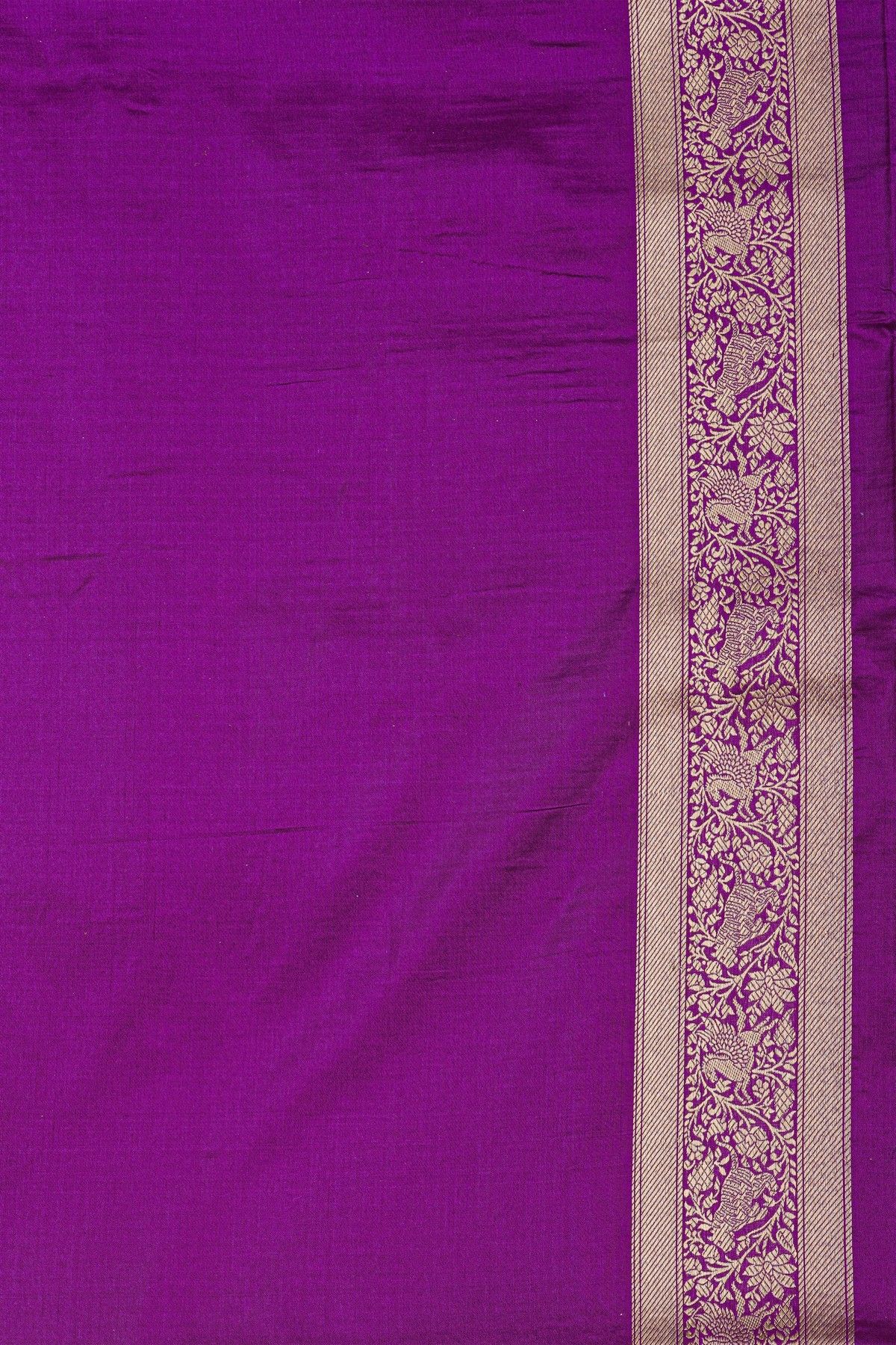 Banarasi Silk Violet Saree With All Over Floral Jaal