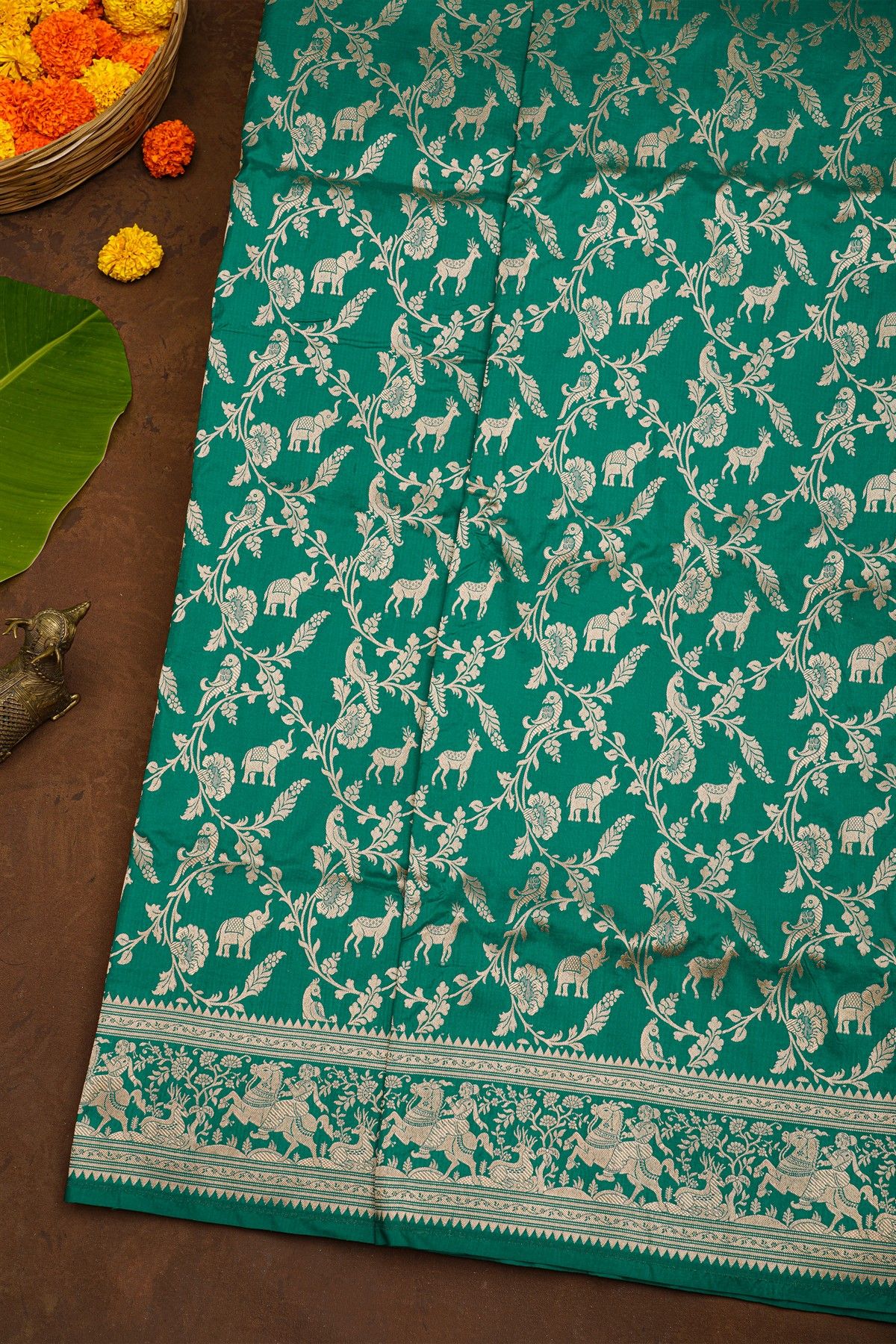 Banarasi Silk Sea Green Saree