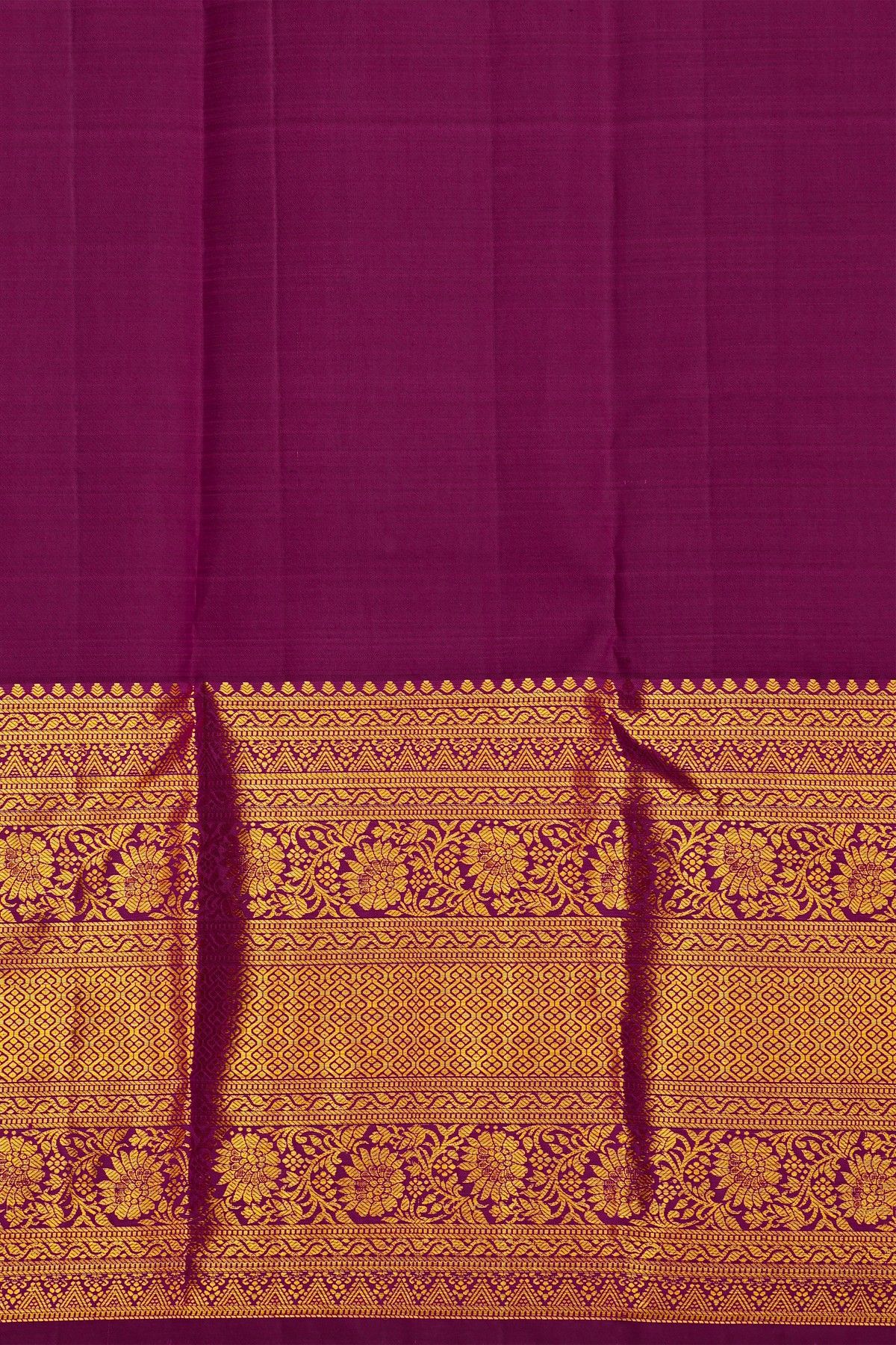Kancheepuram Silk Deep Magenta Saree With Pallaki Motifs Body