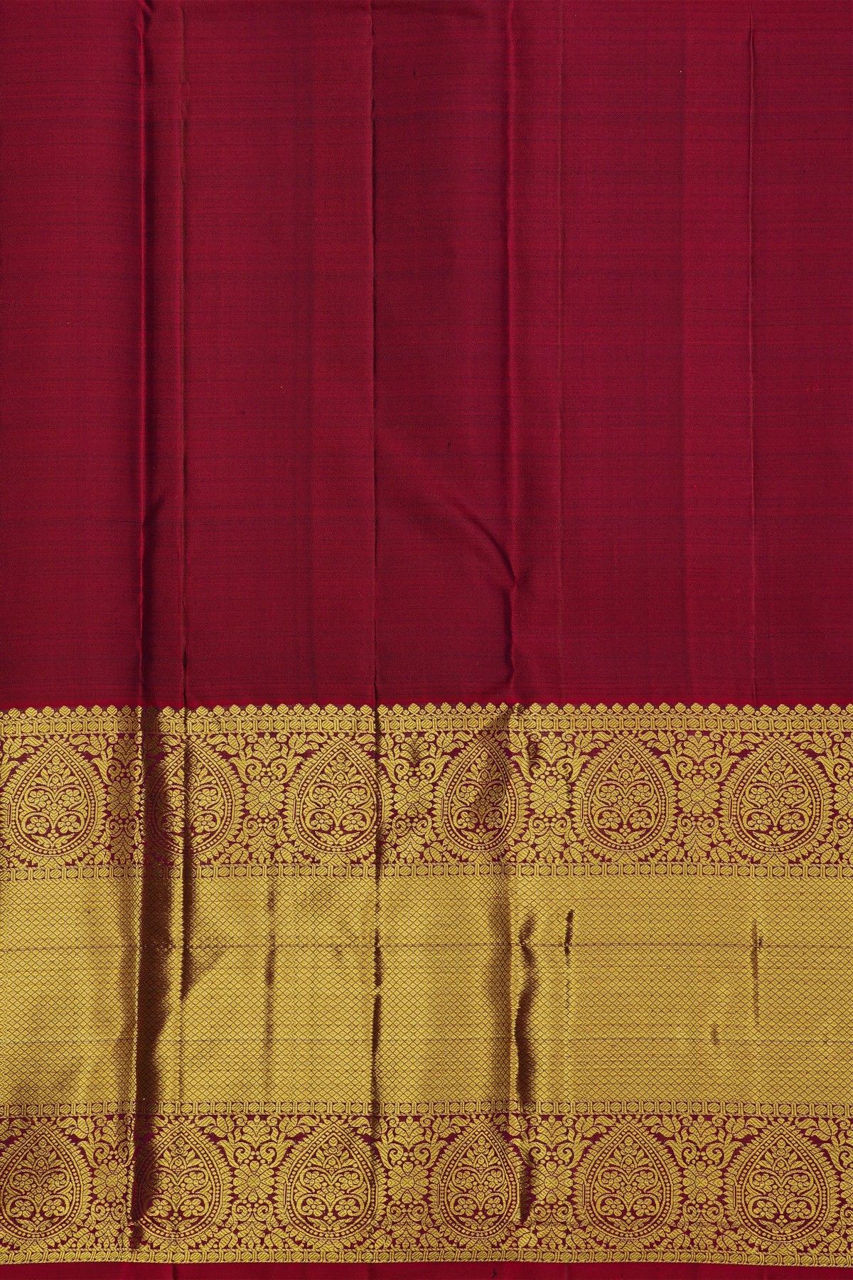 Kancheepuram Silk Violet Saree With Mango Paisley Buttis Body