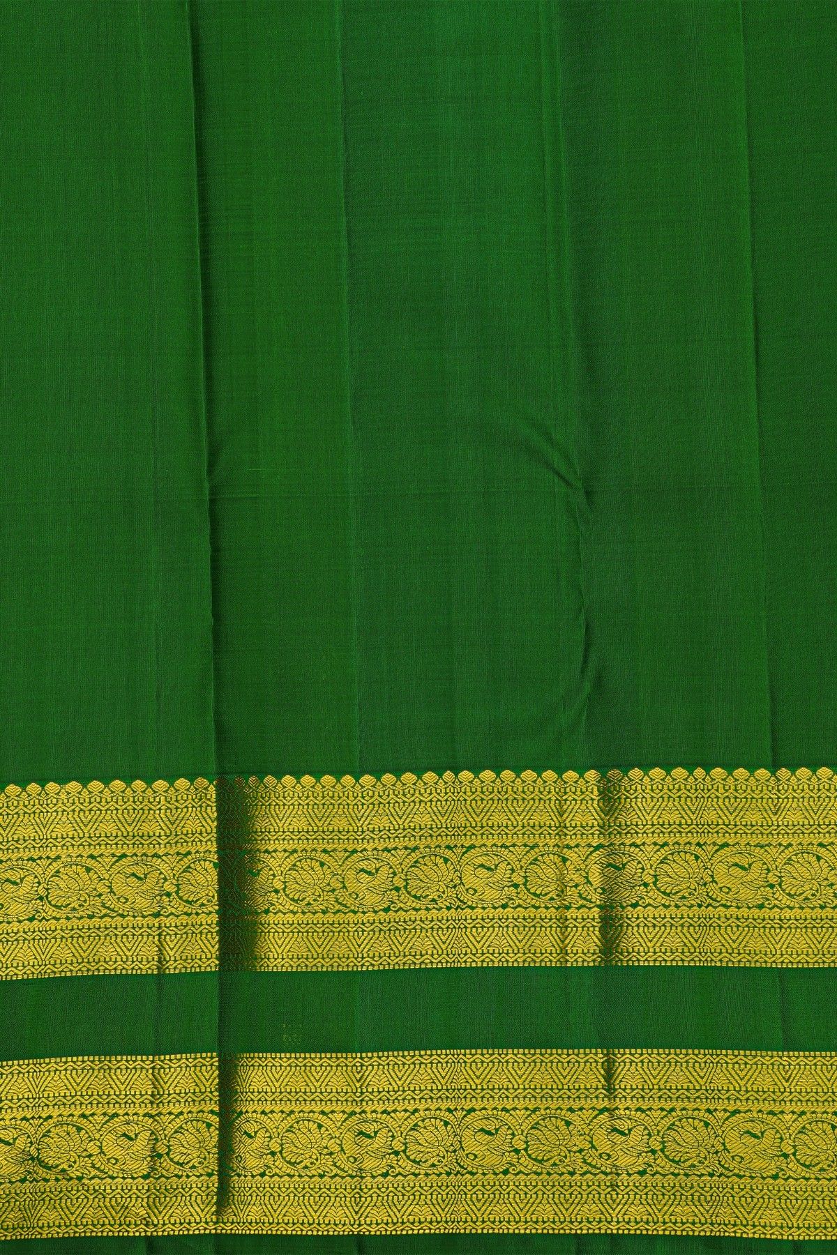 Kancheepuram Silk Sea Green Saree With Paisley Motifs Body Gap Border