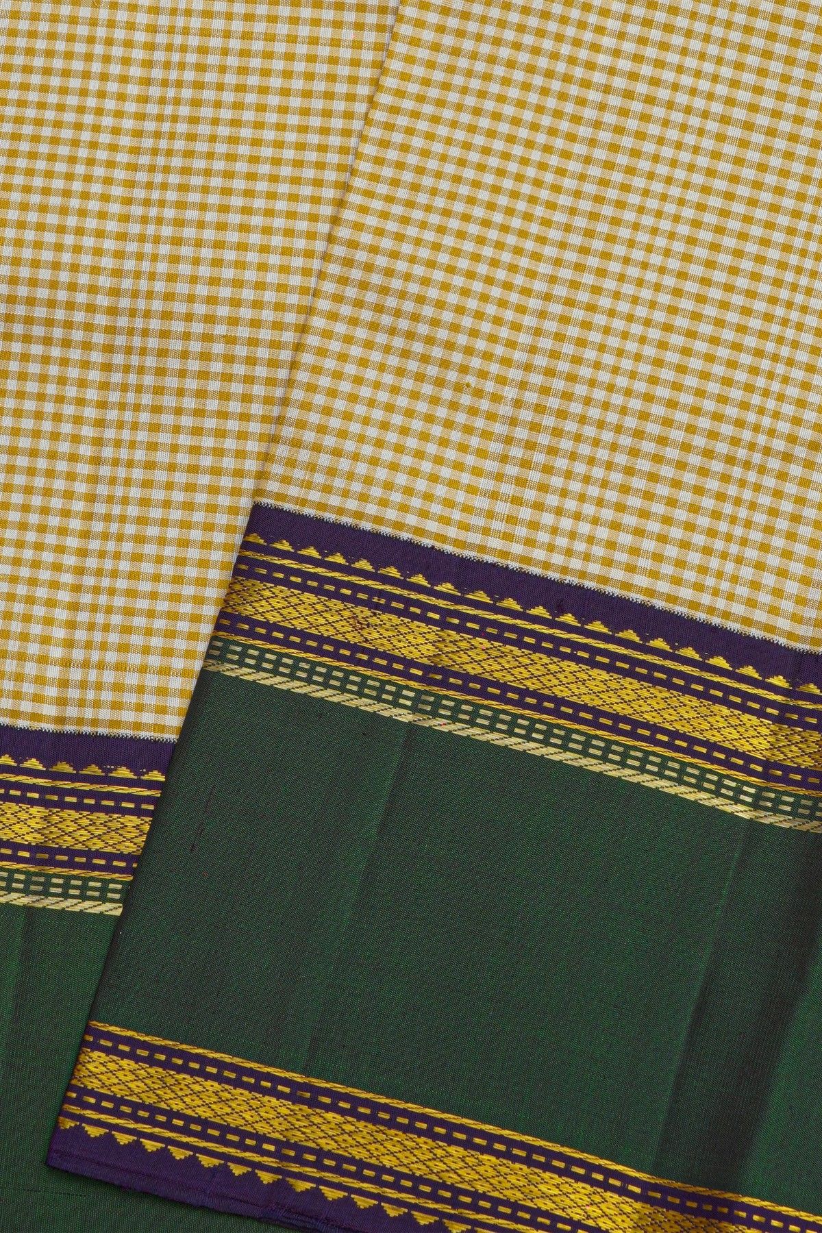 Kancheepuram Silk Multi-Colour Saree With Kattam Checks