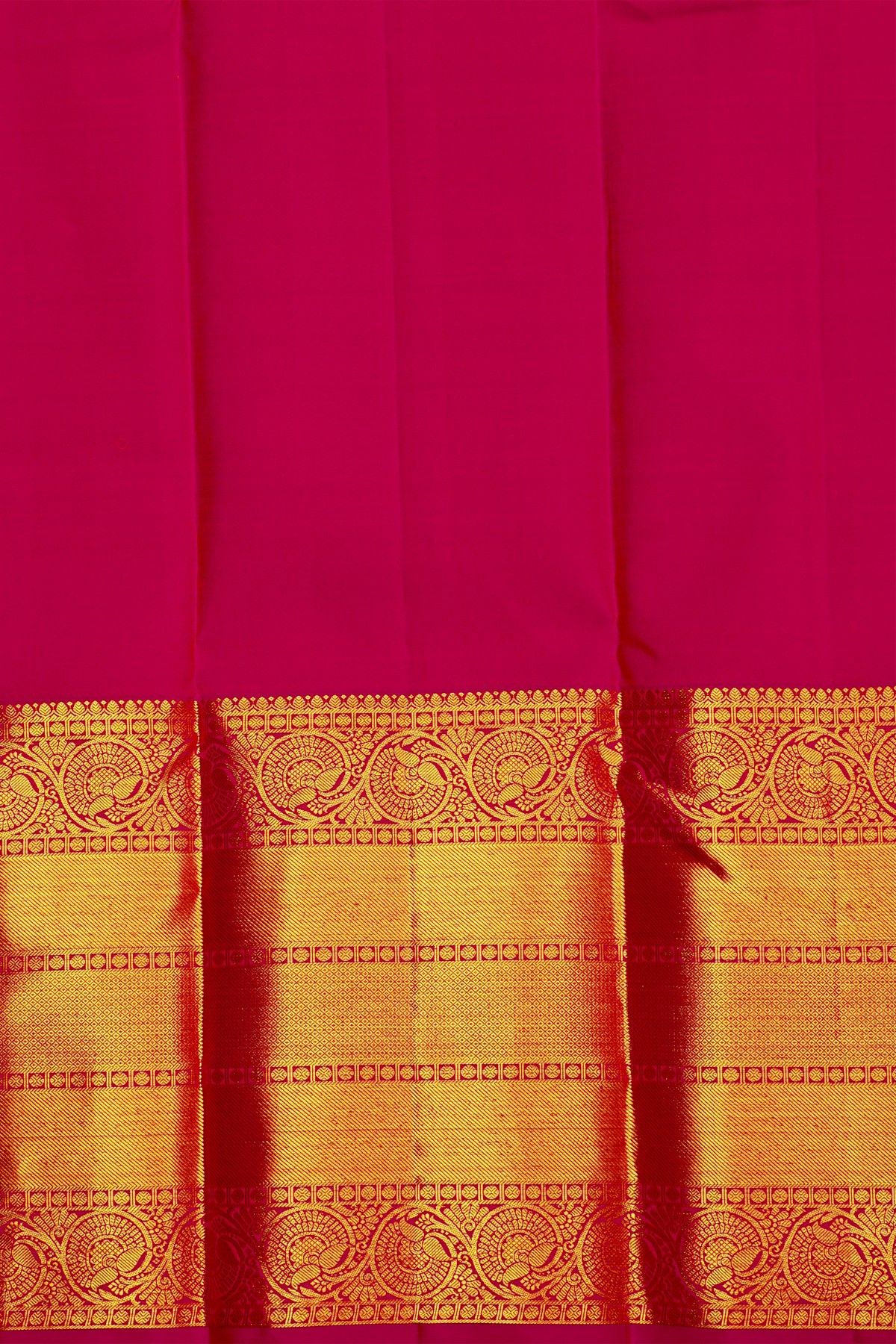 Kancheepuram Silk Pink Saree With Chowka Motif Body