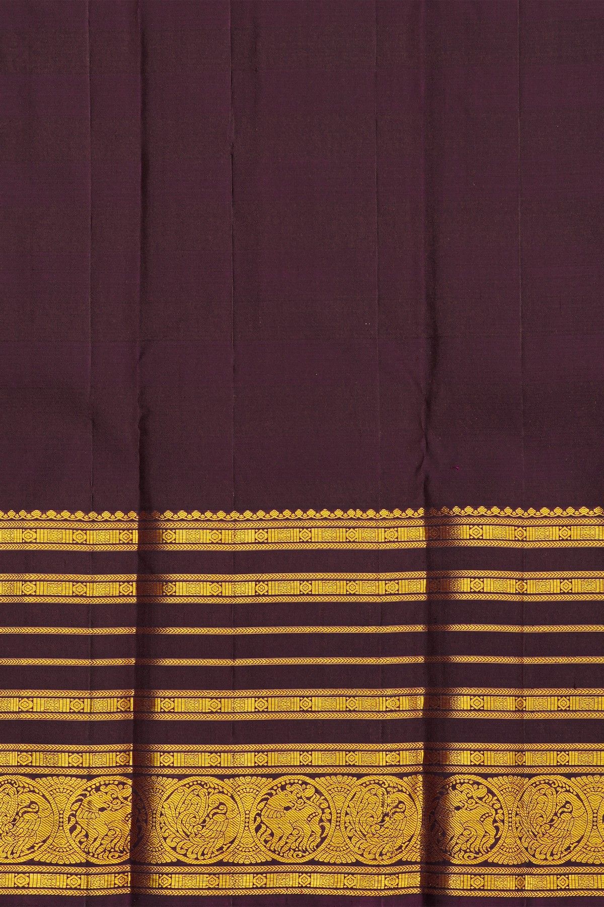 Vintage Kancheepuram Silk Green Saree WIth Multi Coloured Body
