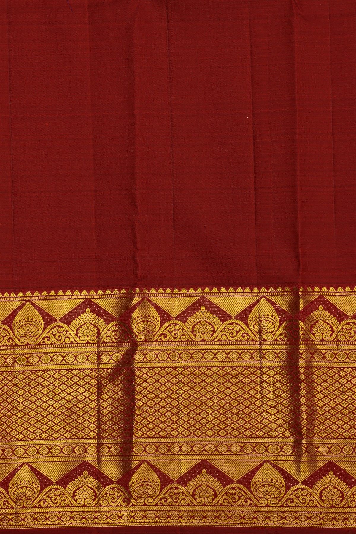 Kancheepuram Silk Maroon Saree With Self Border