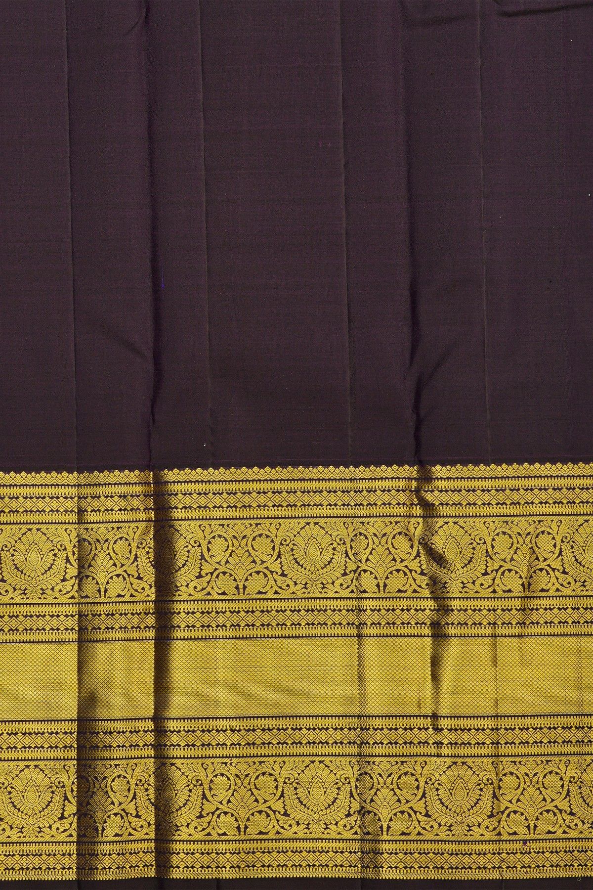 Kancheepuram Silk Black Saree With Floral Buttis Body