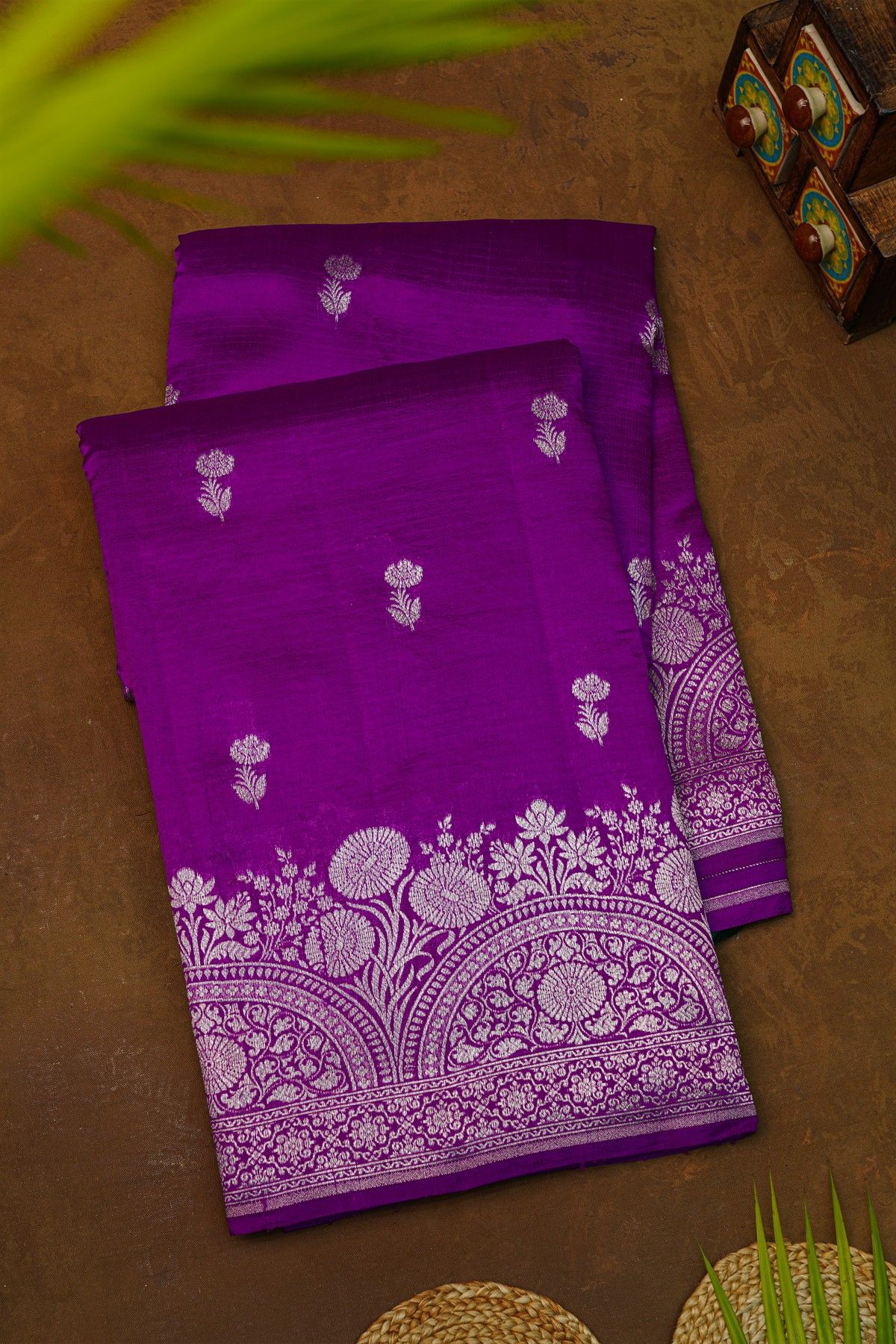 Fancy Matka Silk Purple Saree