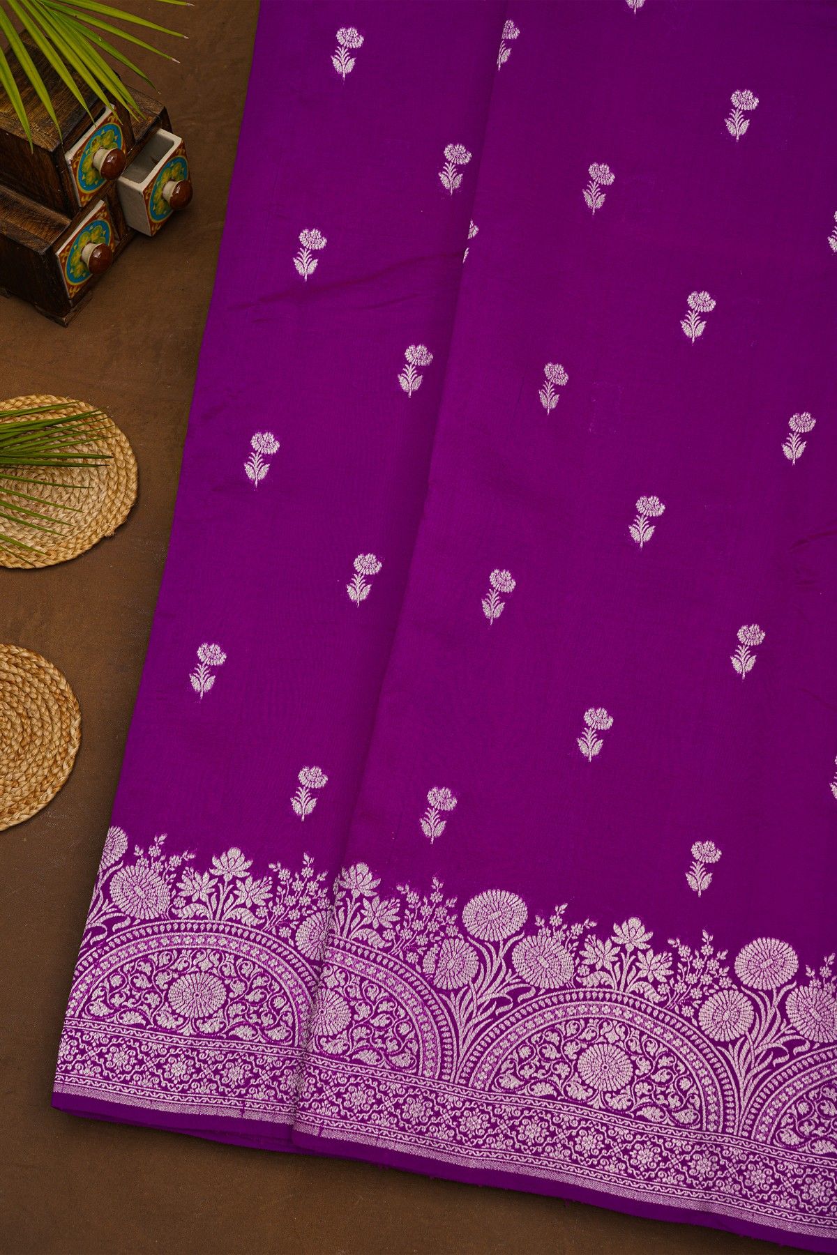 Fancy Matka Silk Purple Saree