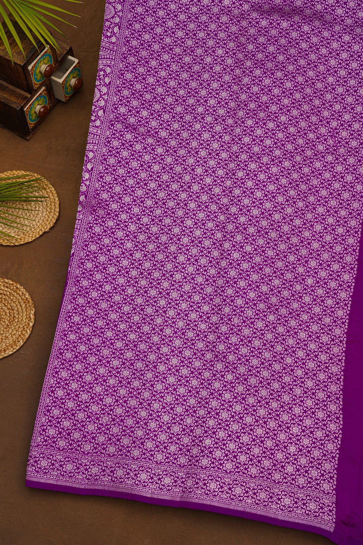 Fancy Matka Silk Purple Saree