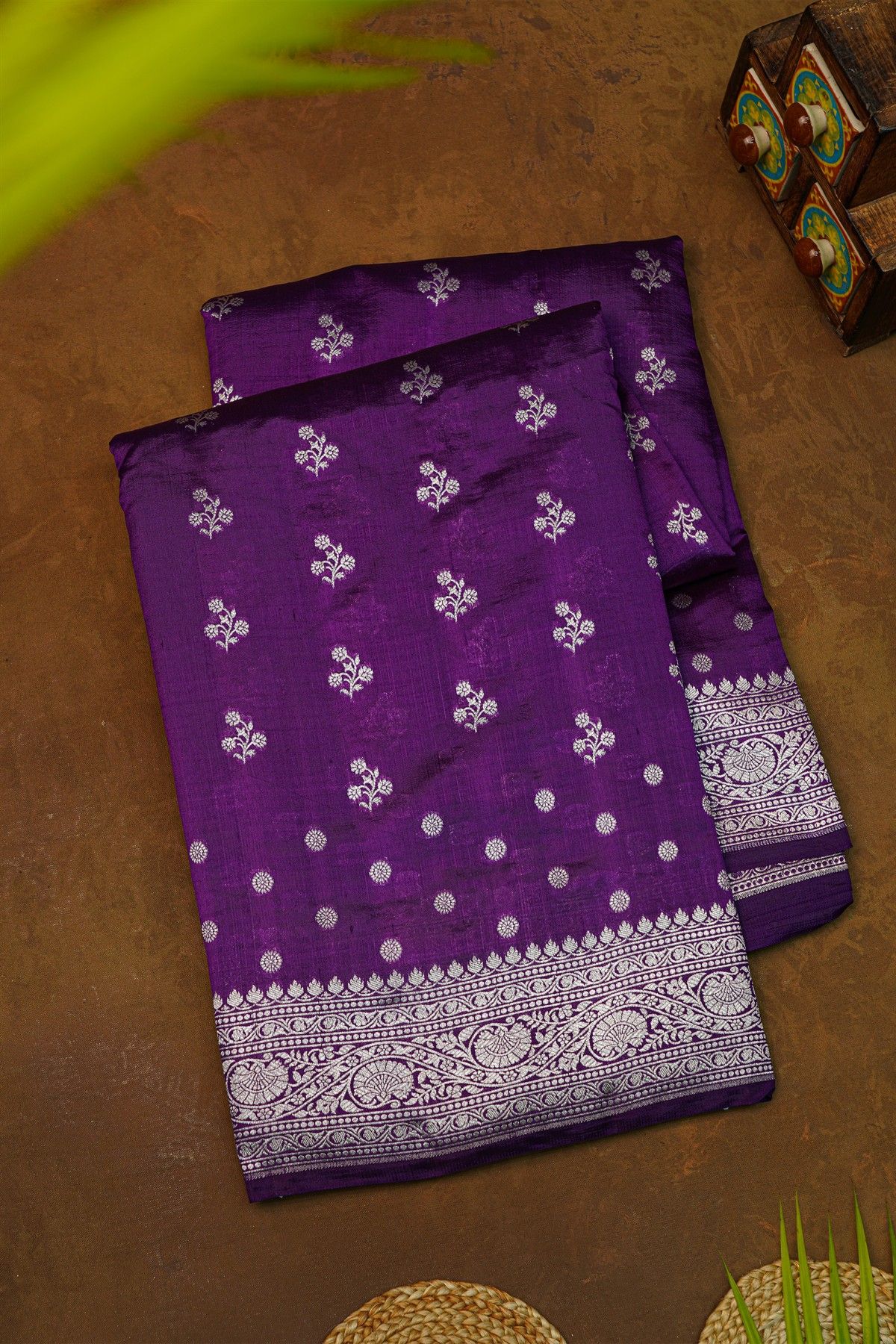 Fancy Matka Silk Violet Saree