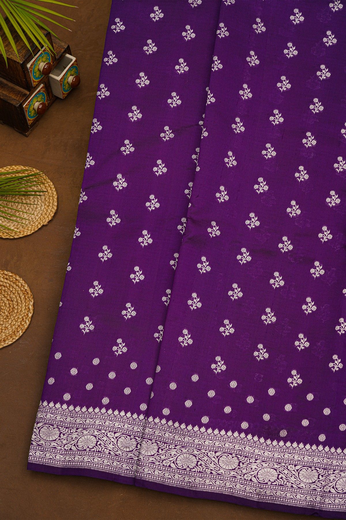 Fancy Matka Silk Violet Saree