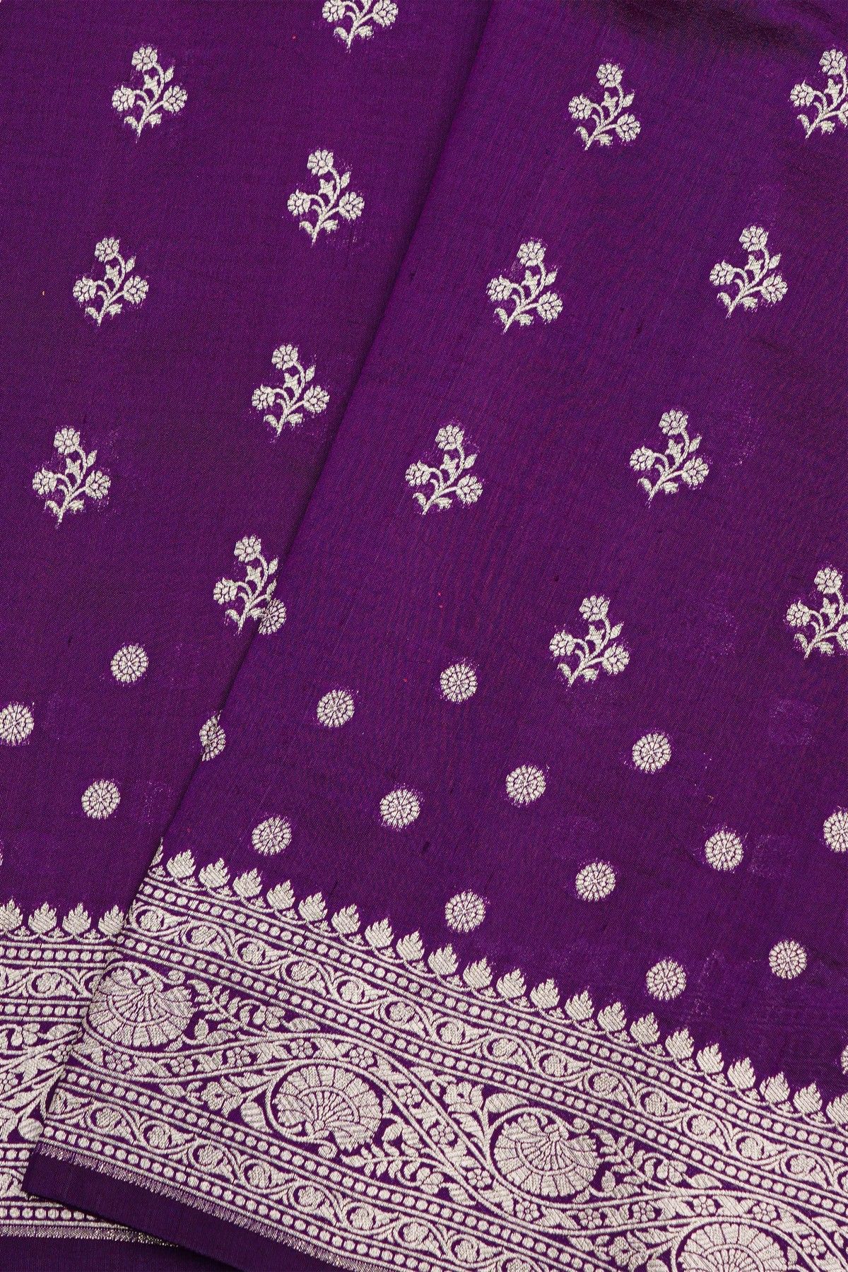 Fancy Matka Silk Violet Saree