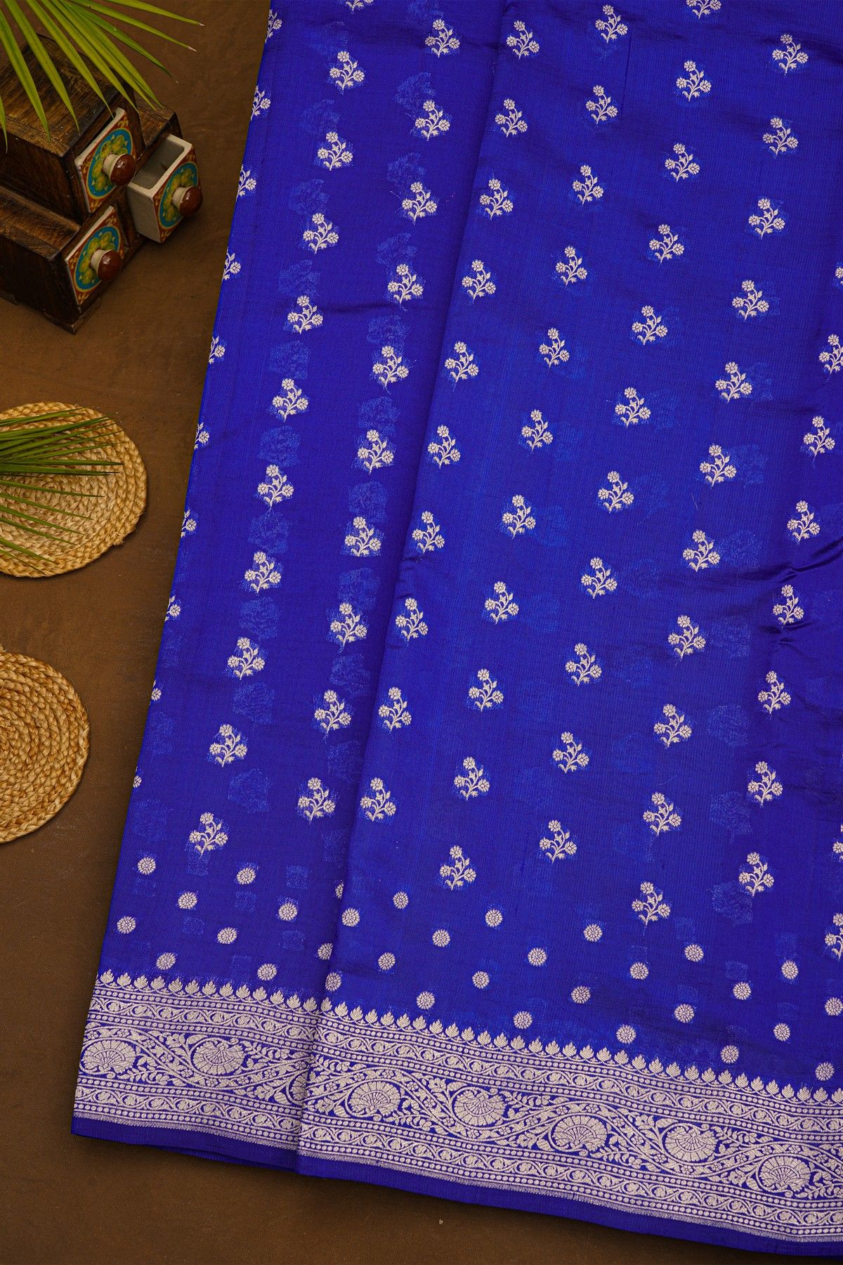 Fancy Matka Silk Royal Blue Saree