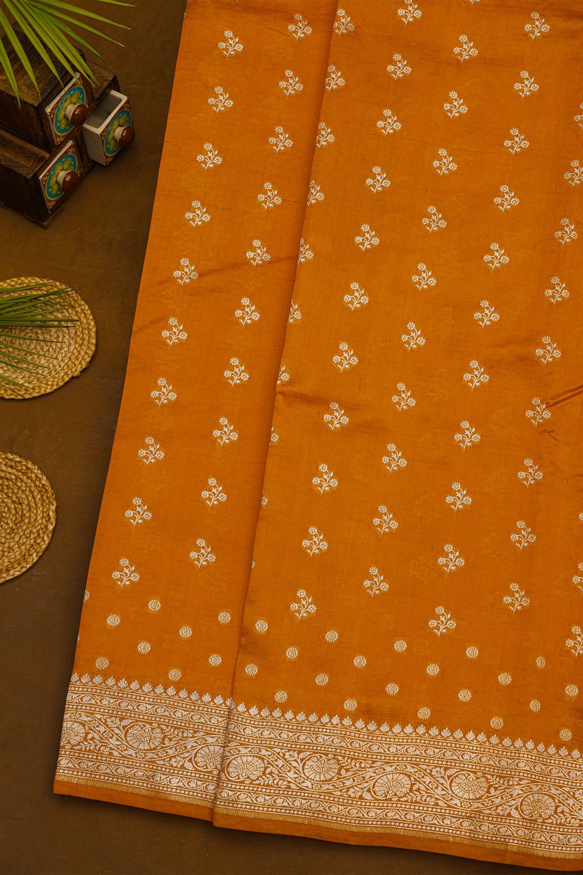 Fancy Matka Silk Mustard Yellow Saree