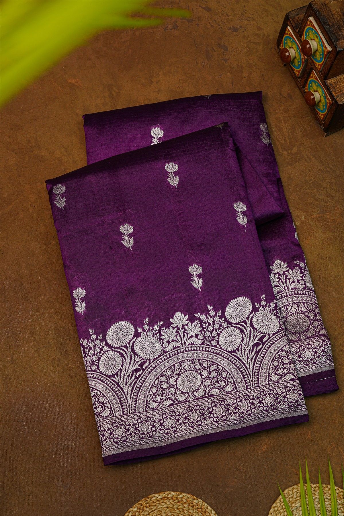 Fancy Matka Silk Purple Saree