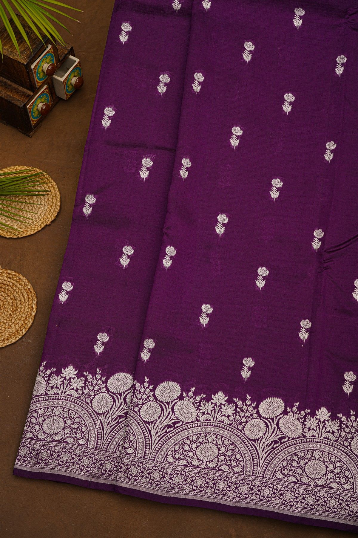 Fancy Matka Silk Purple Saree