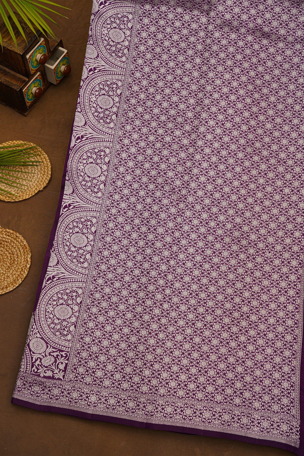 Fancy Matka Silk Purple Saree