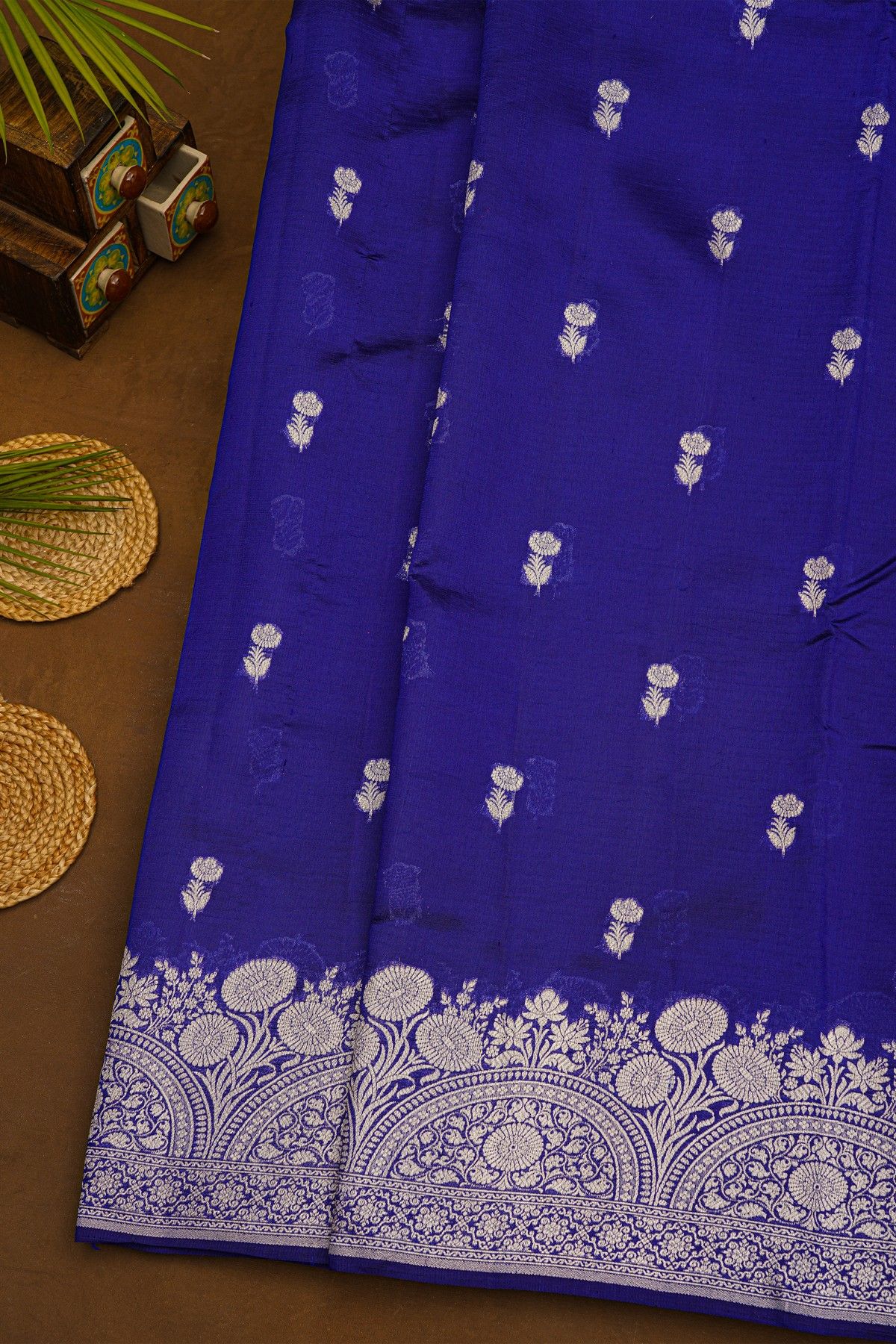 Fancy Matka Silk Royal Blue Saree