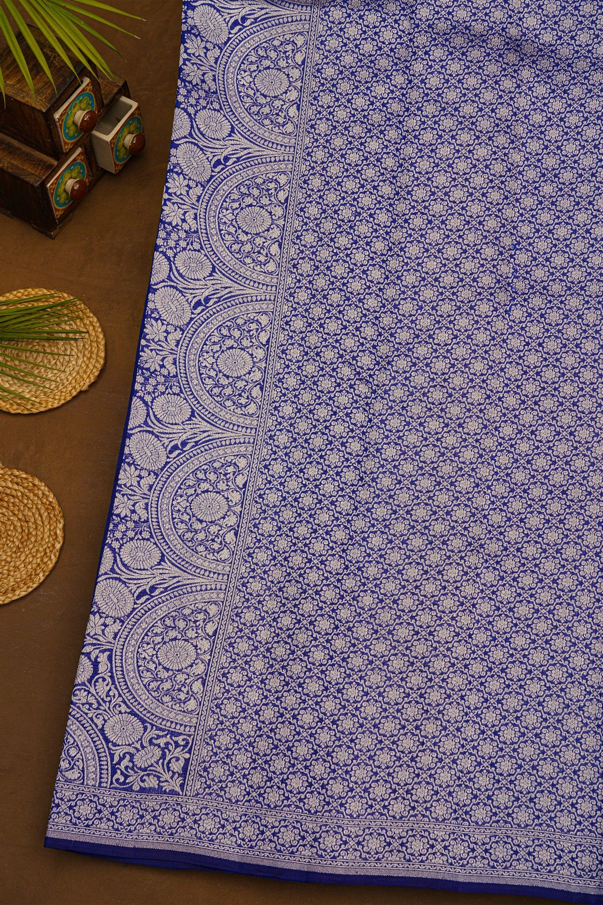 Fancy Matka Silk Royal Blue Saree