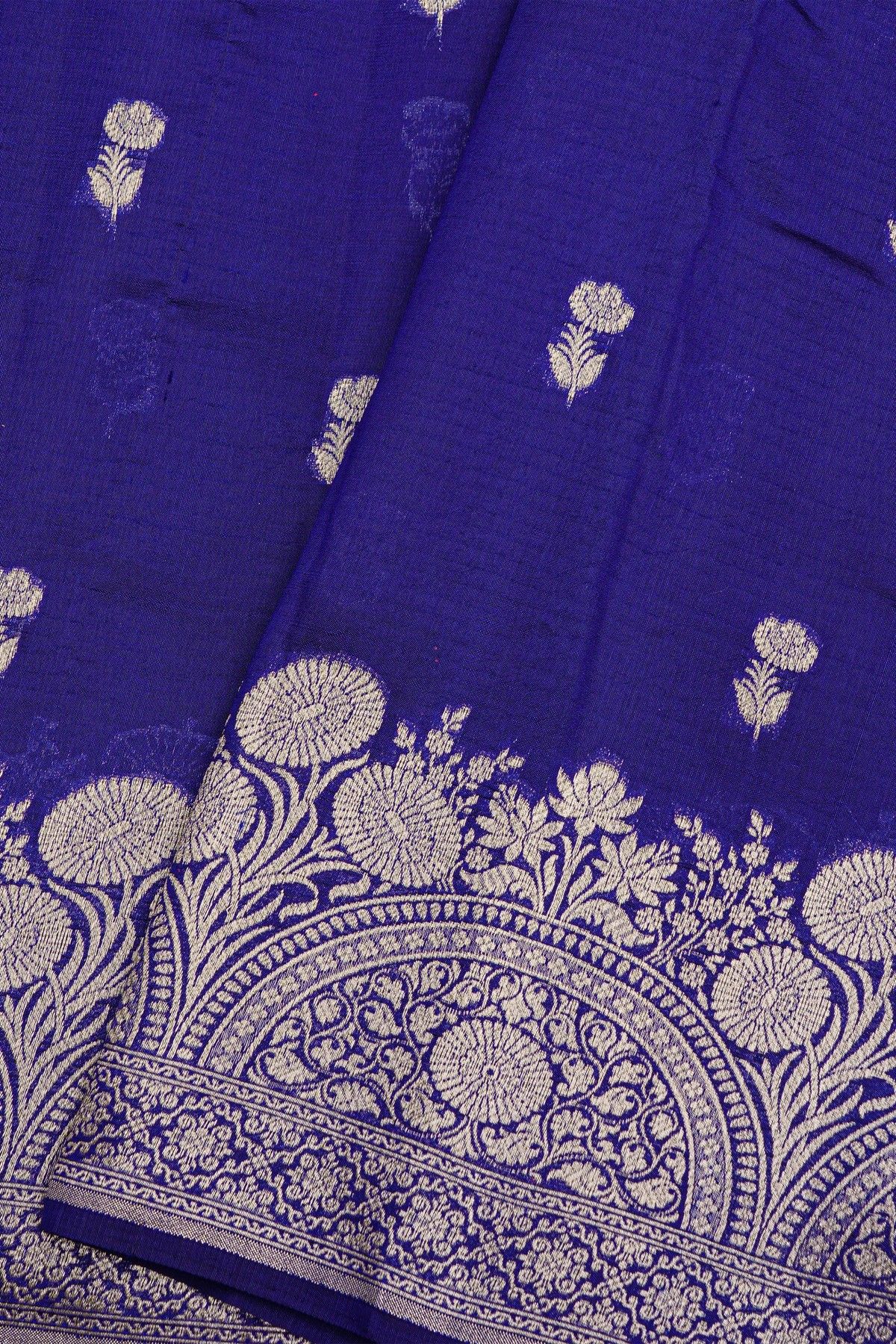 Fancy Matka Silk Royal Blue Saree