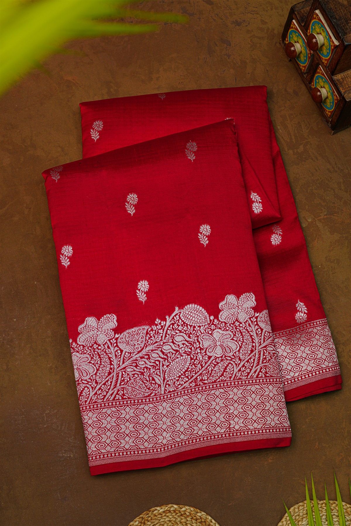 Fancy Matka Silk Red Saree