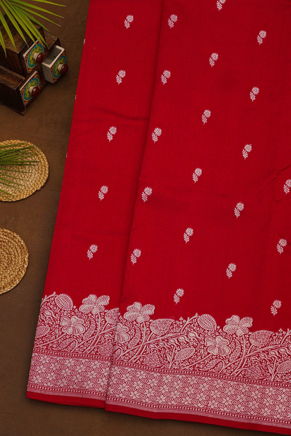 Fancy Matka Silk Red Saree