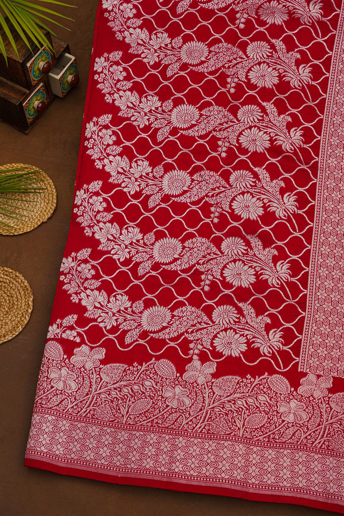 Fancy Matka Silk Red Saree
