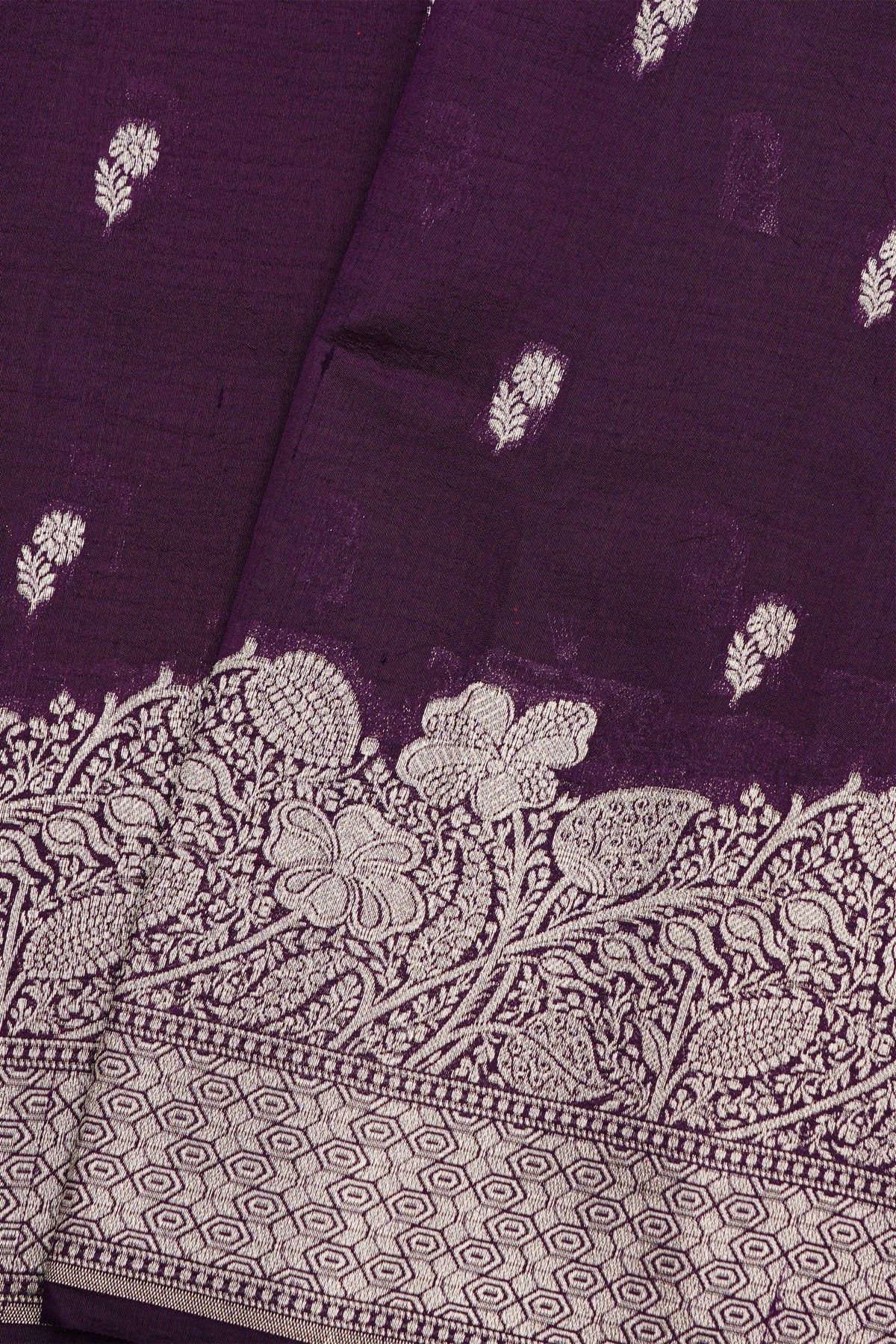Fancy Matka Silk Dark Violet Saree