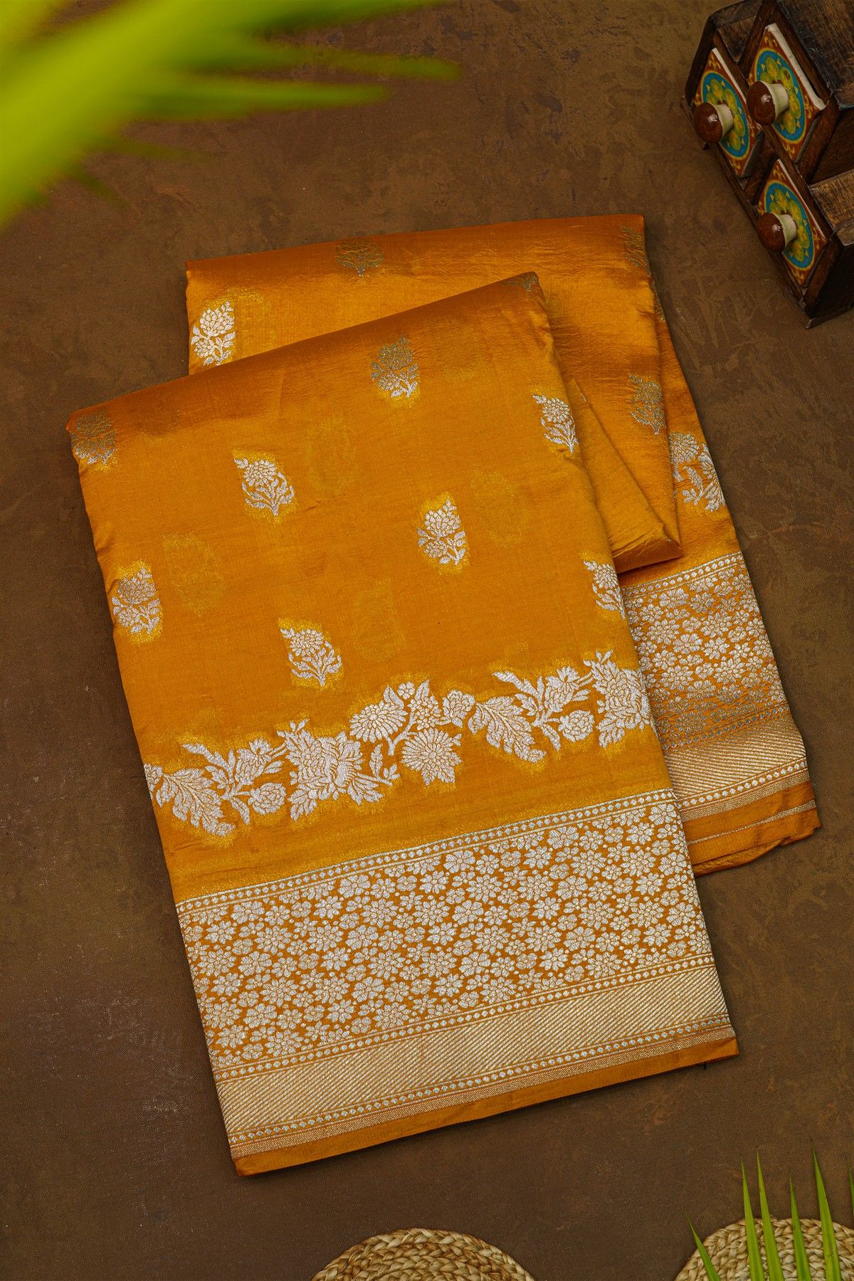 Fancy Matka Silk Mustard Yellow Saree
