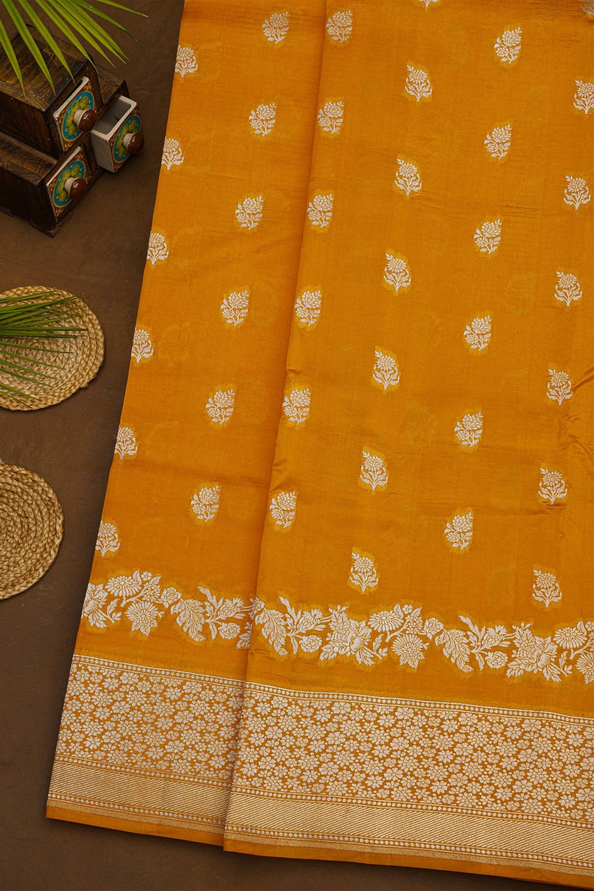 Fancy Matka Silk Mustard Yellow Saree