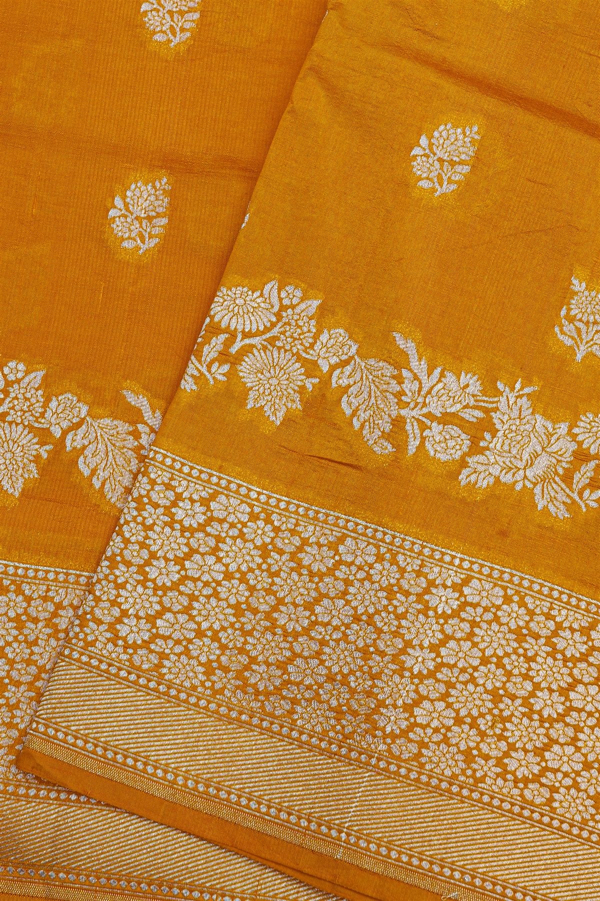 Fancy Matka Silk Mustard Yellow Saree