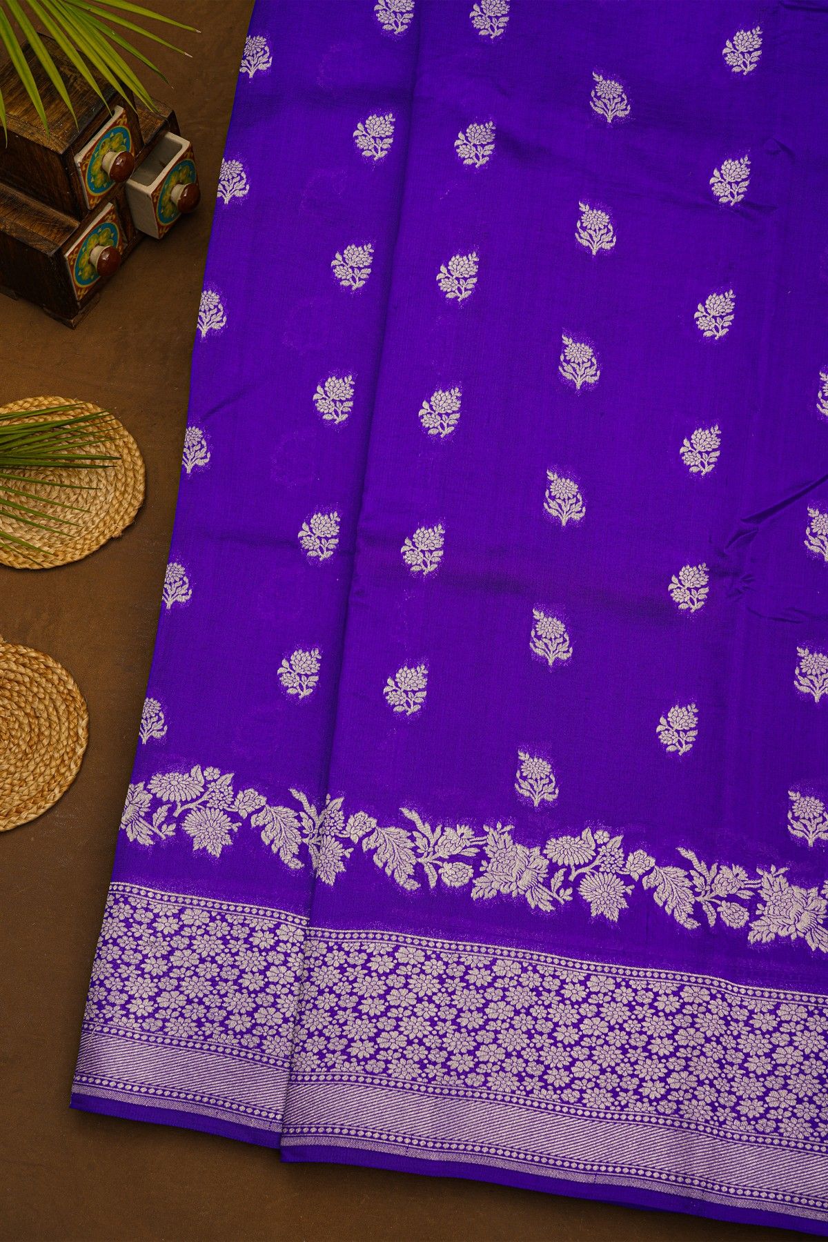 Fancy Matka Silk Royal Blue Saree