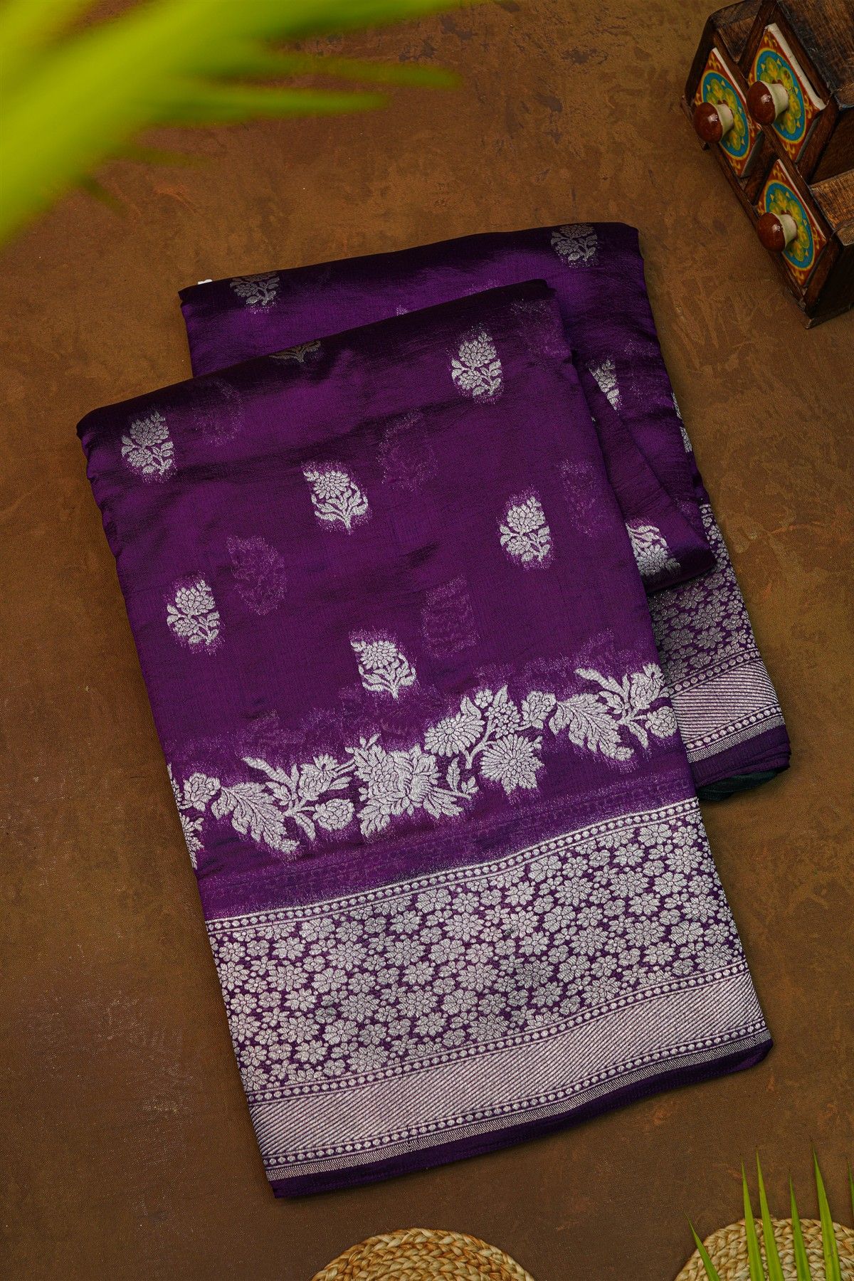 Fancy Matka Silk Purple Saree