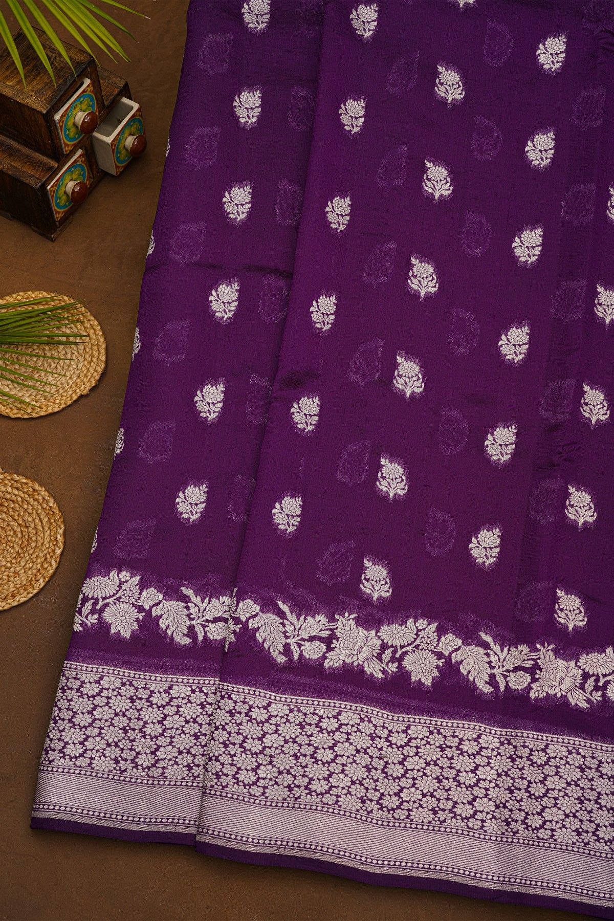 Fancy Matka Silk Purple Saree