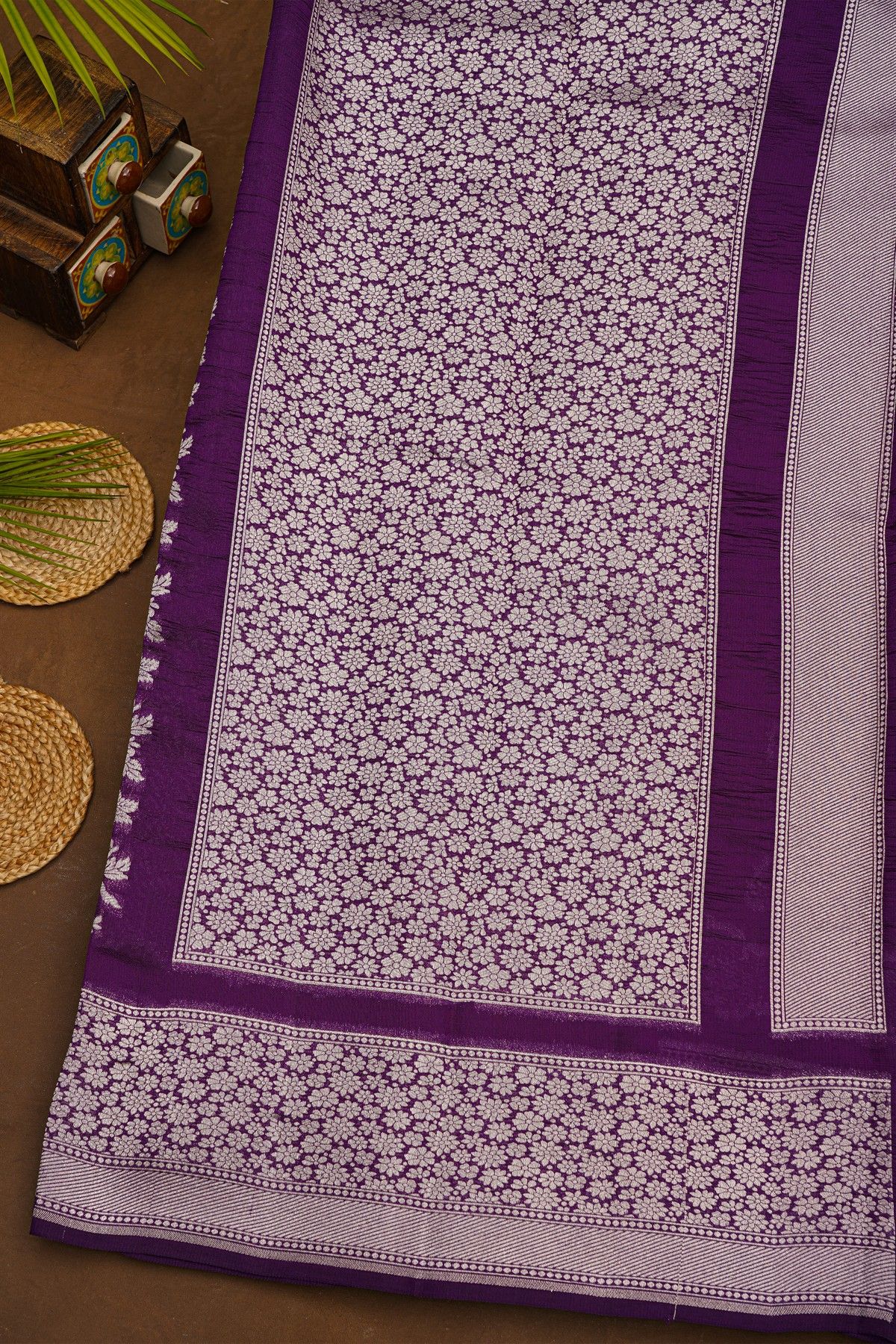 Fancy Matka Silk Purple Saree