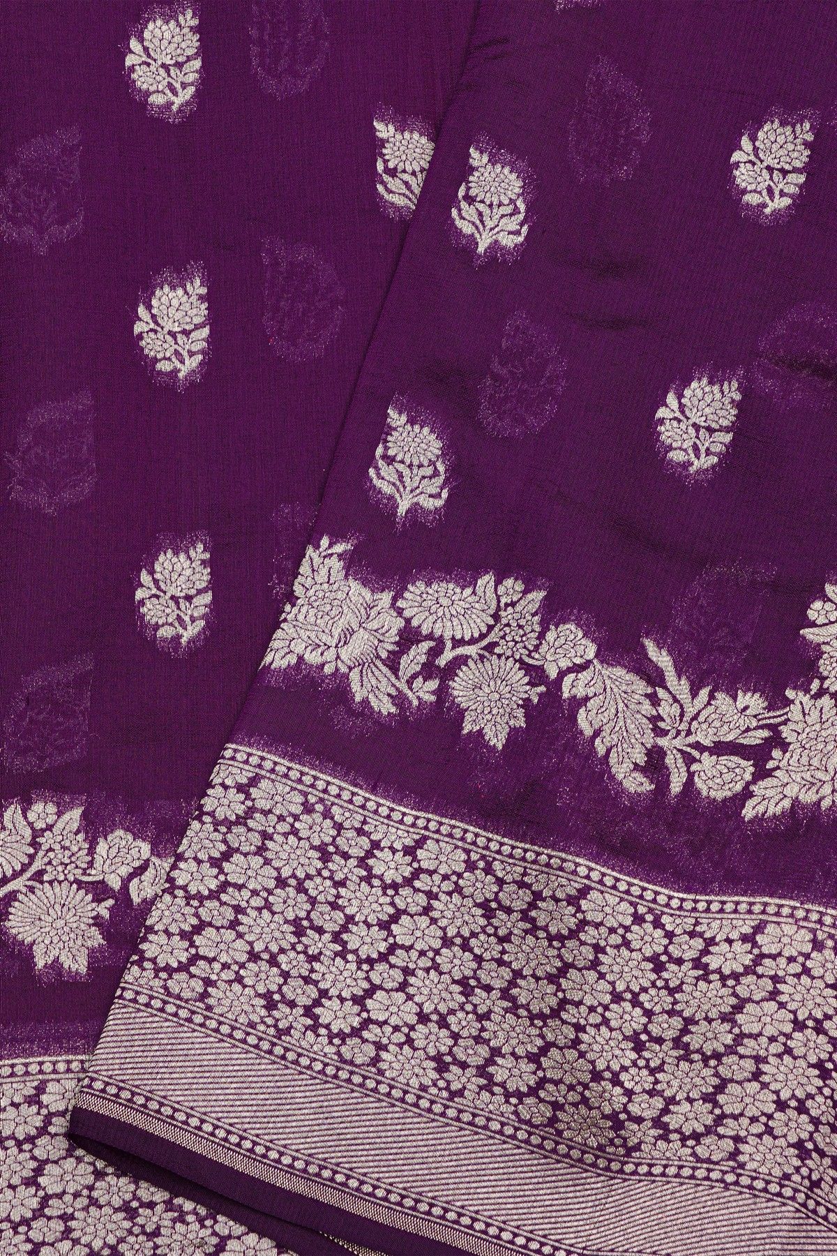 Fancy Matka Silk Purple Saree