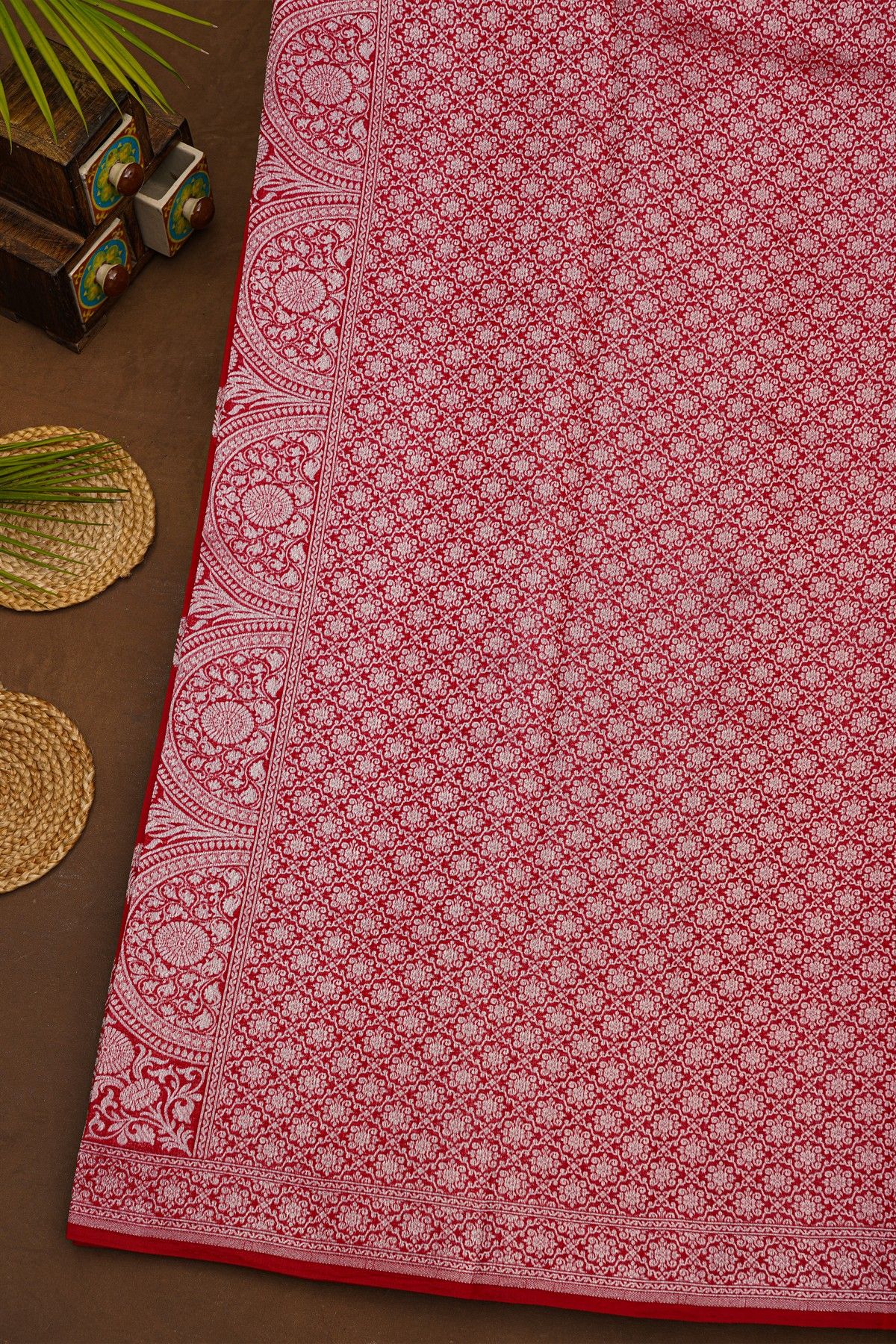 Fancy Matka Silk Red Saree