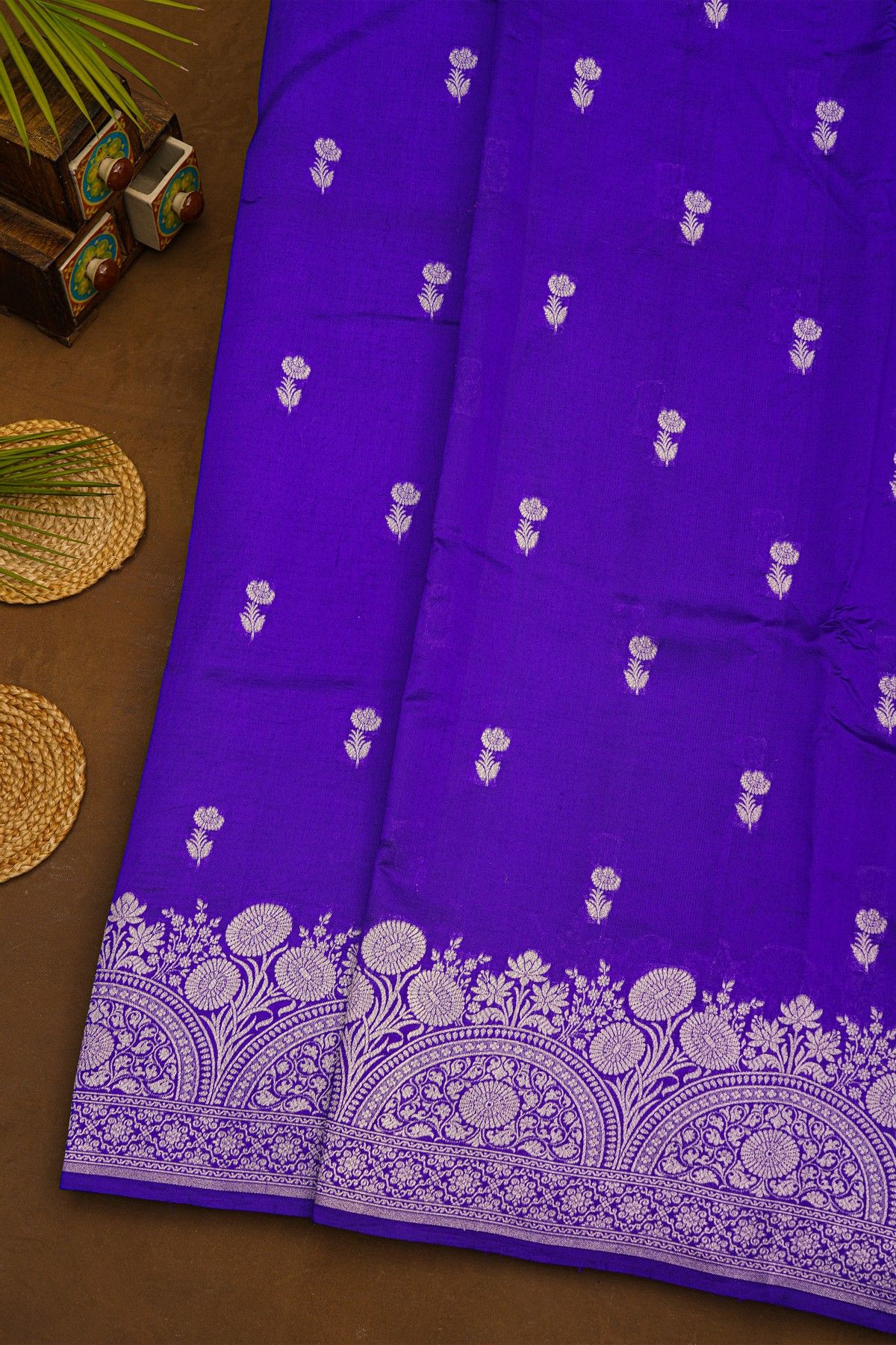 Fancy Matka Silk Royal Blue Saree