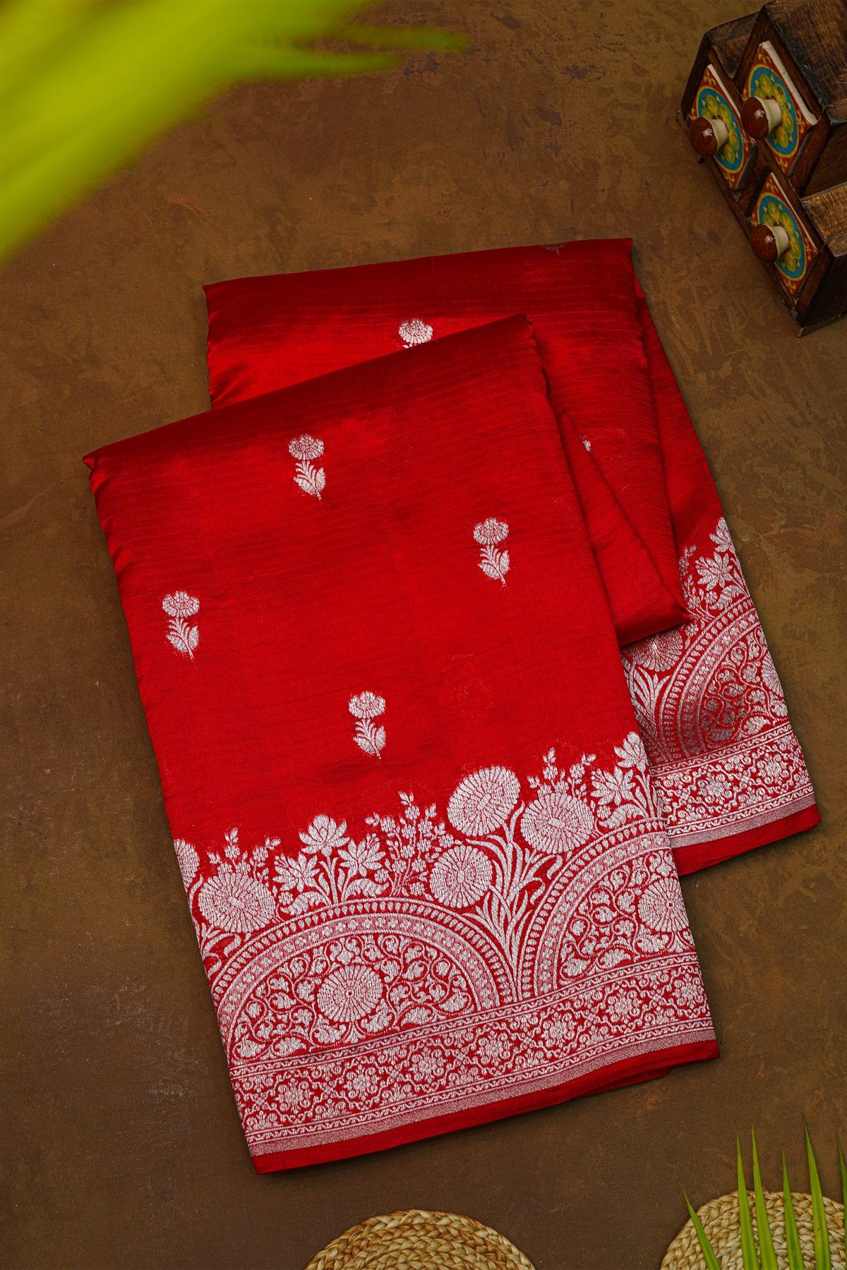 Fancy Matka Silk Red Saree